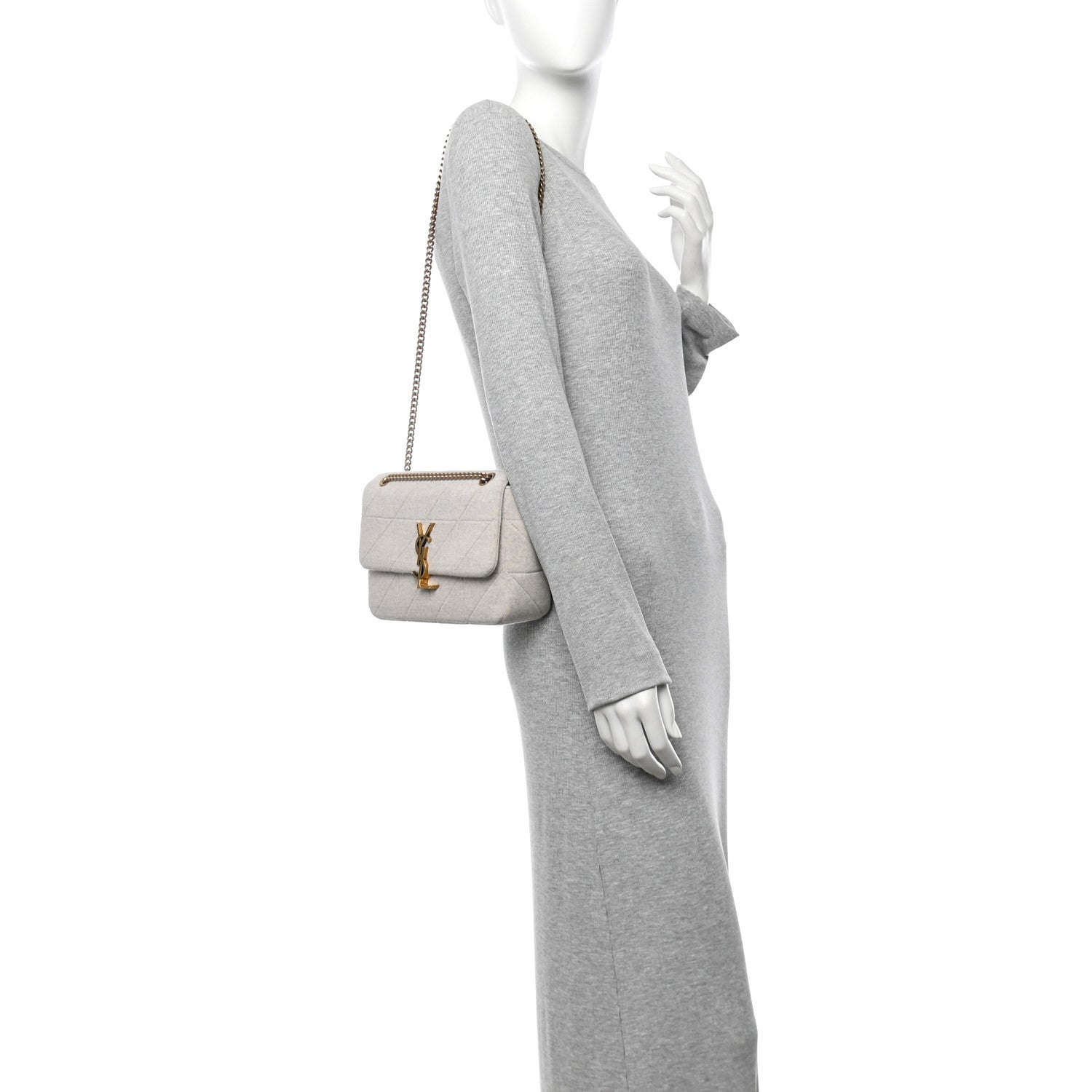 Jersey Wool Patchwork Monogram Medium Jamie Off White