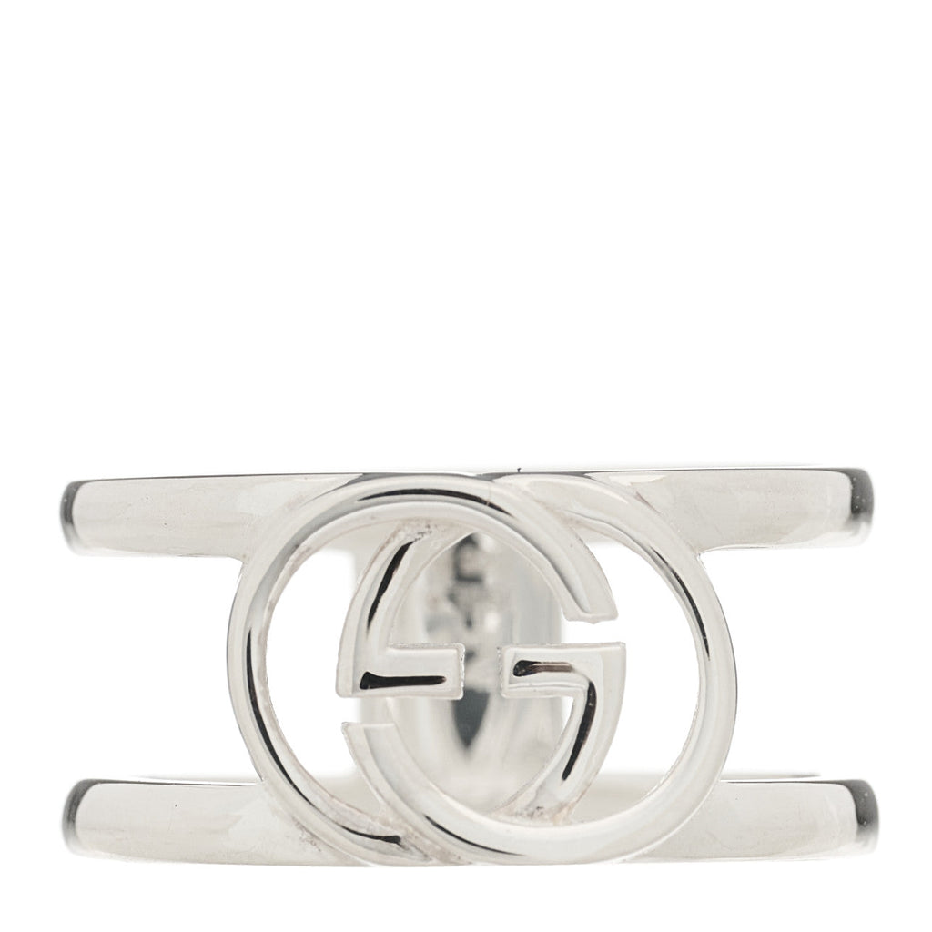 Sterling Silver 9mm Interlocking G Open Band Ring 52 6