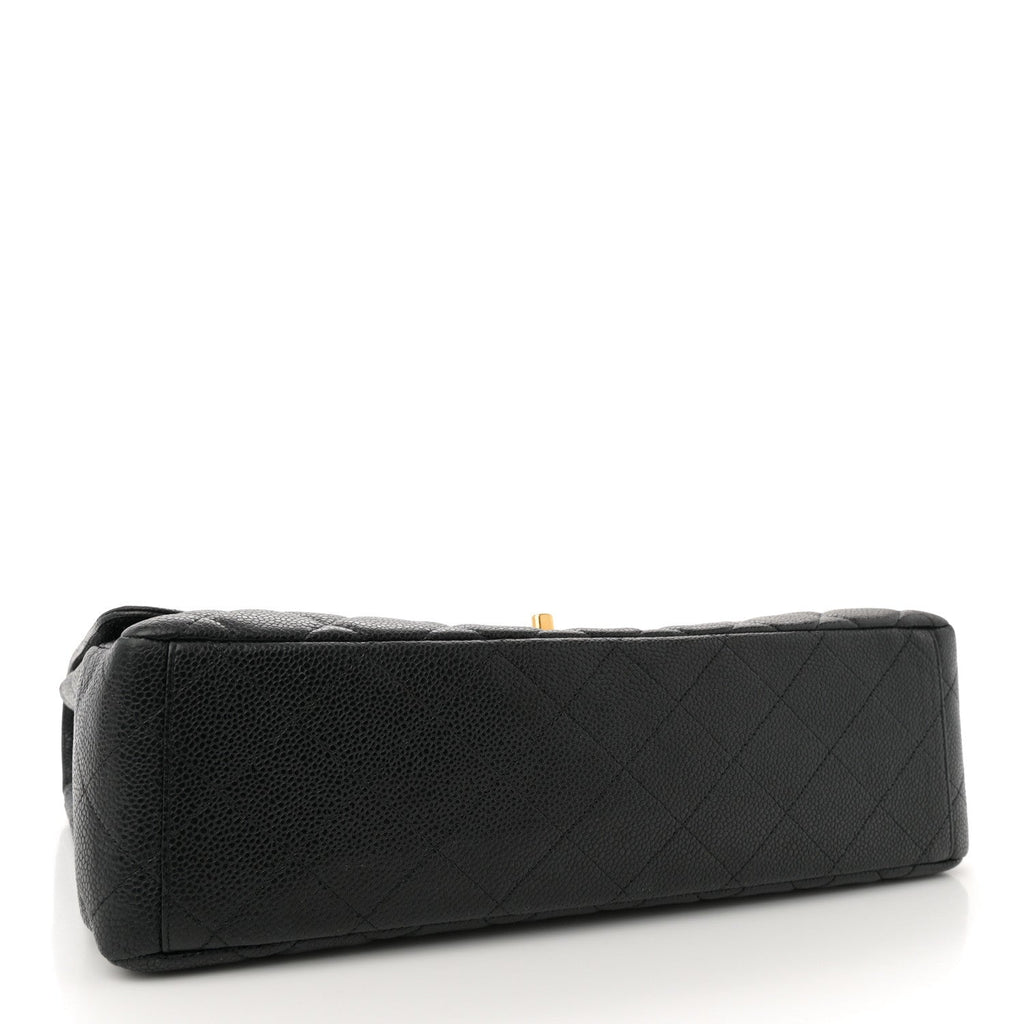 Caviar Quilted Maxi Single Flap Black