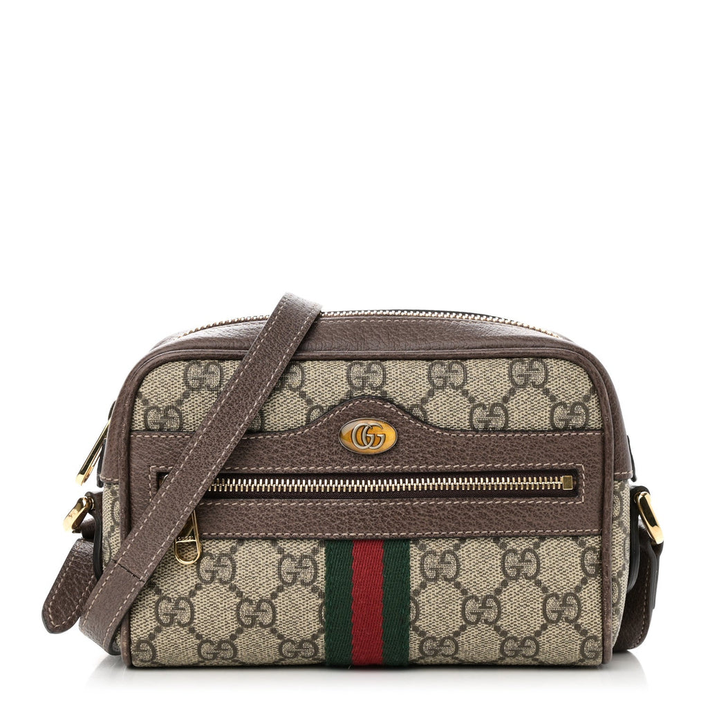 GG Supreme Monogram Web Mini Ophidia Shoulder Bag Brown