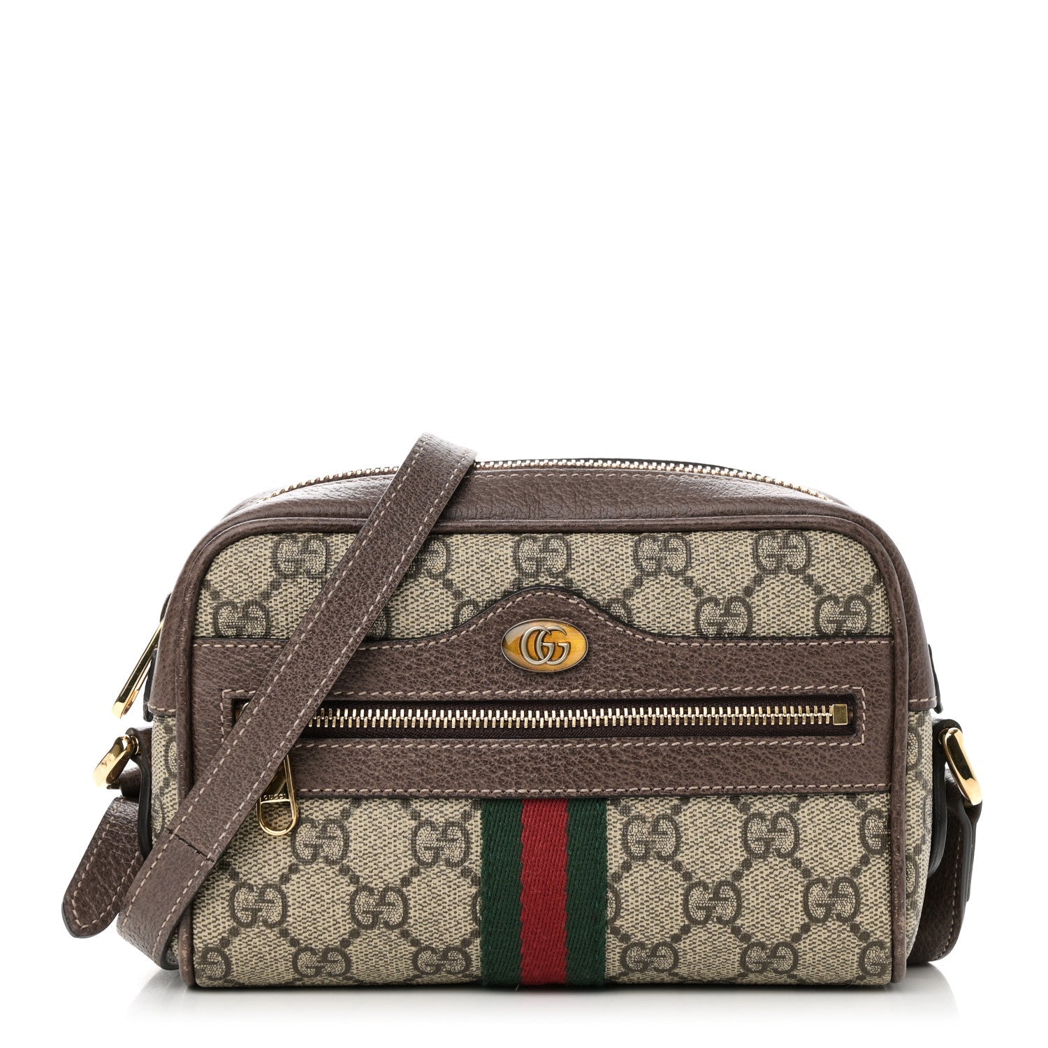 GG Supreme Monogram Web Mini Ophidia Shoulder Bag Brown