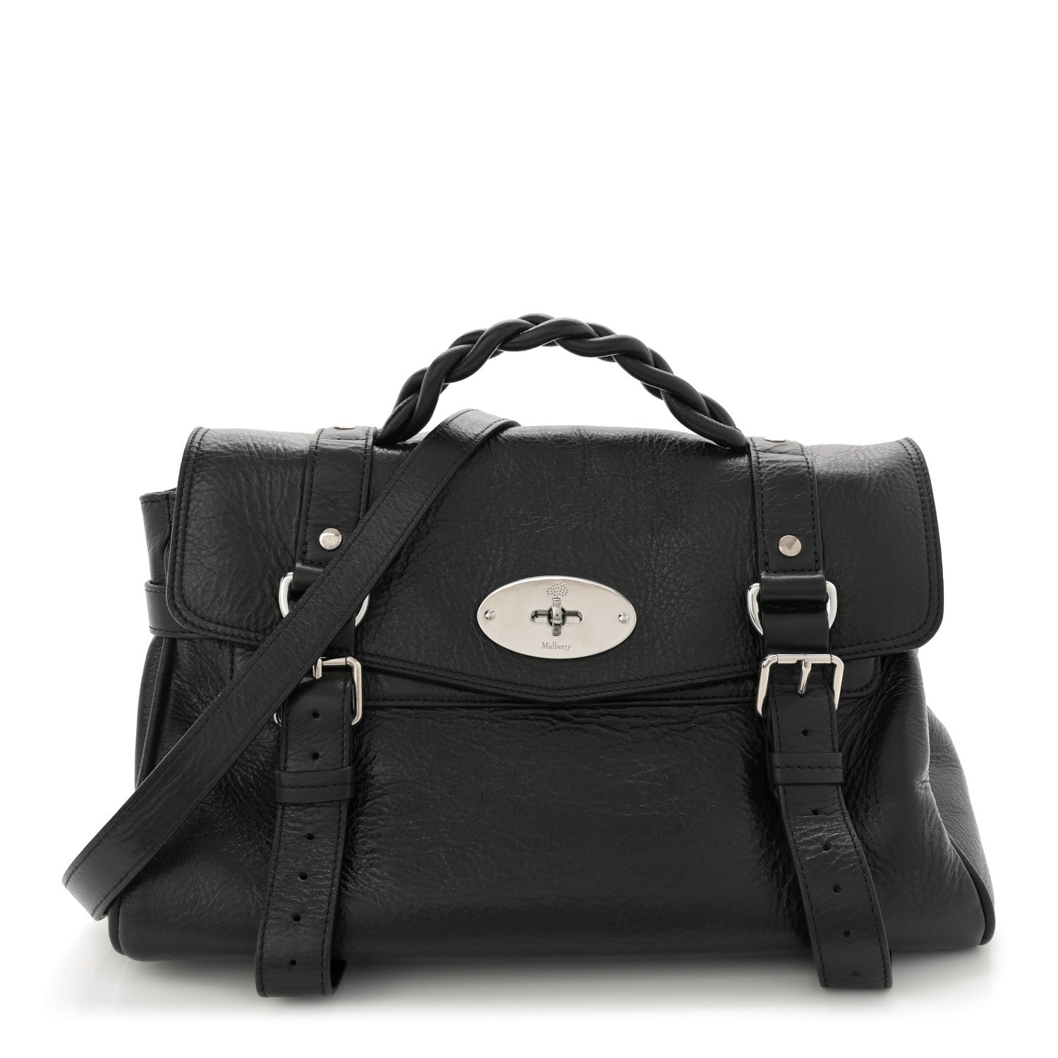 Shiny Calfskin Medium Alexa Black