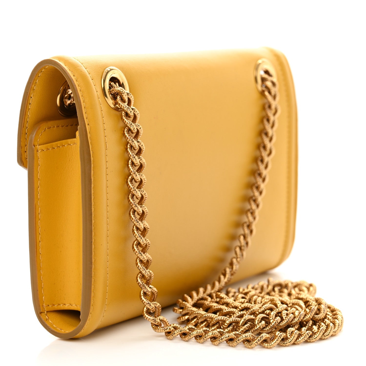 Smooth Calfskin Mini Devotion Envelope Bag Yellow