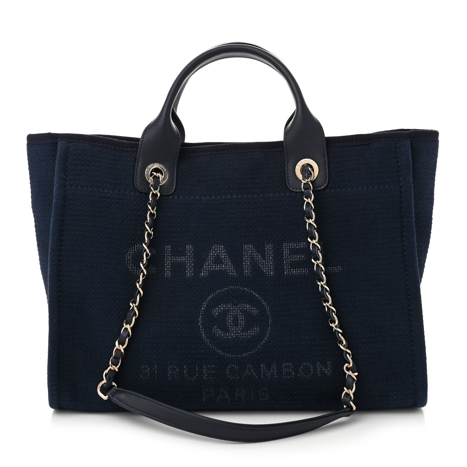 Mixed Fibers Small Deauville Tote Navy