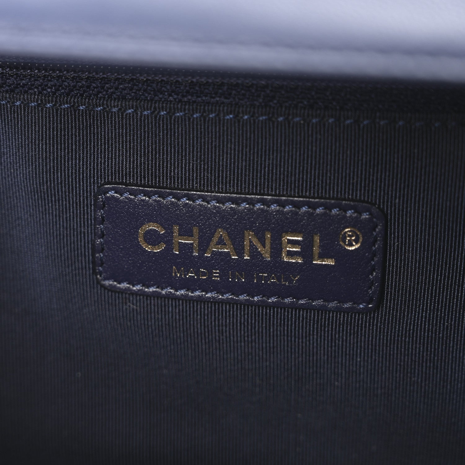 Lambskin A Real Catch Flap Bag Navy Blue