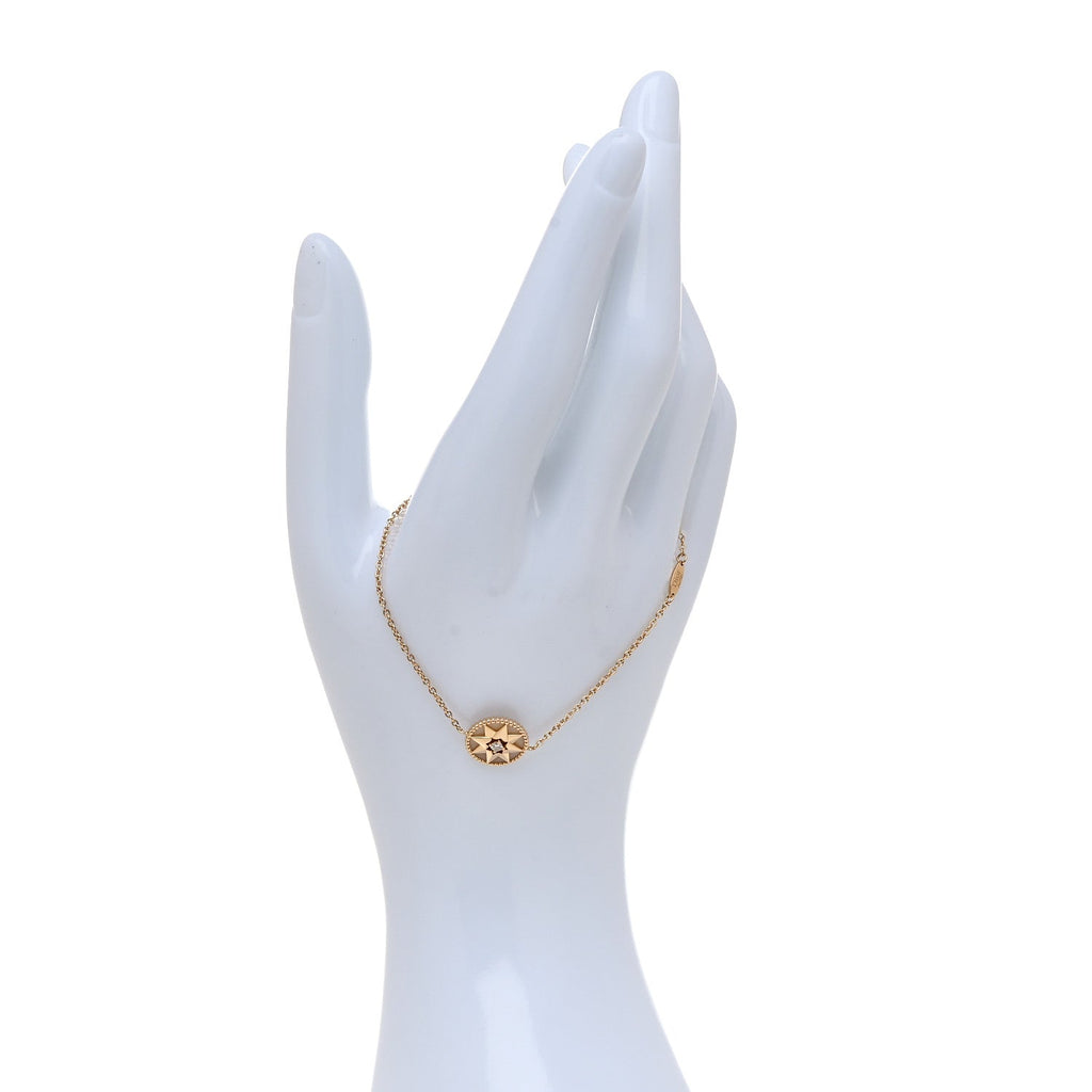 18K Rose Gold Diamond Pink Opal Rose Des Vents Bracelet