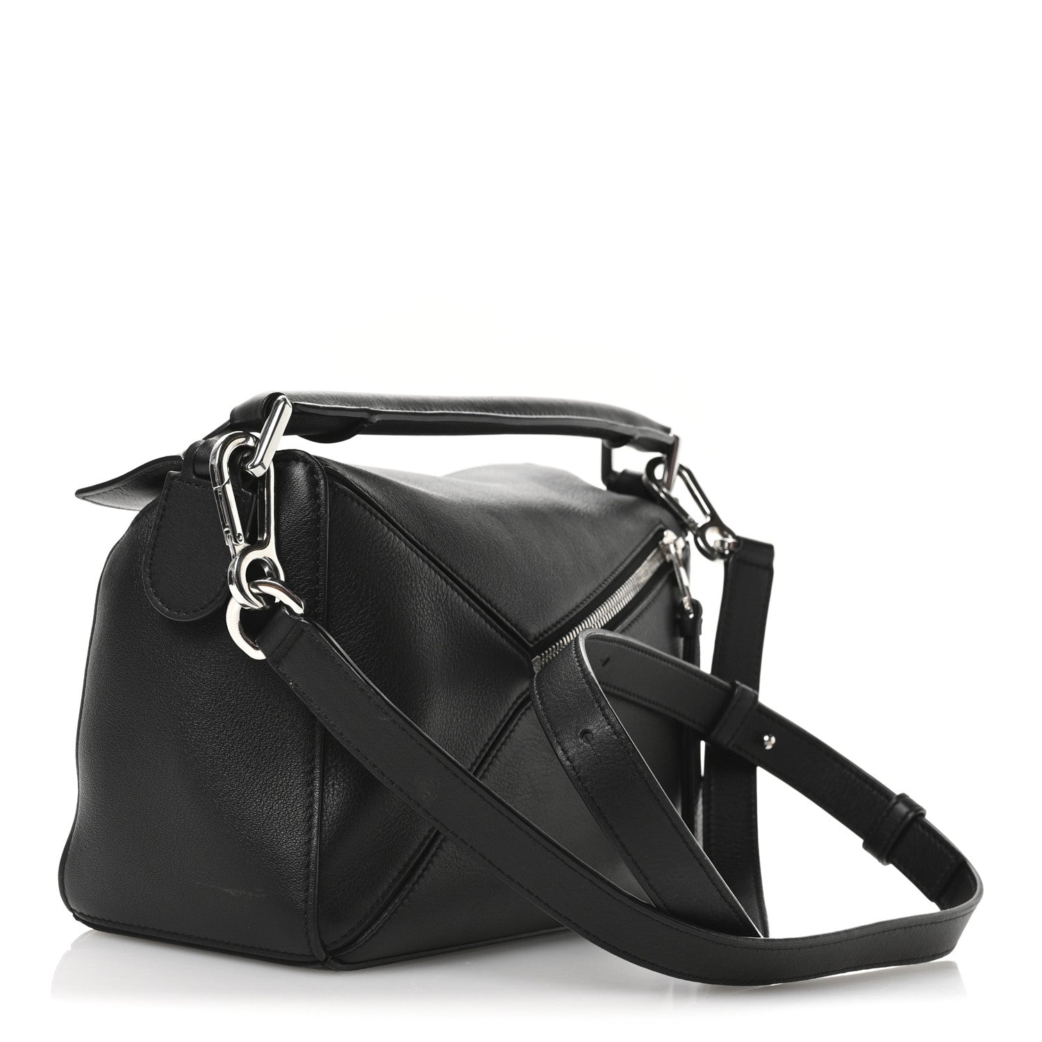 Calfskin Small Puzzle Bag Black
