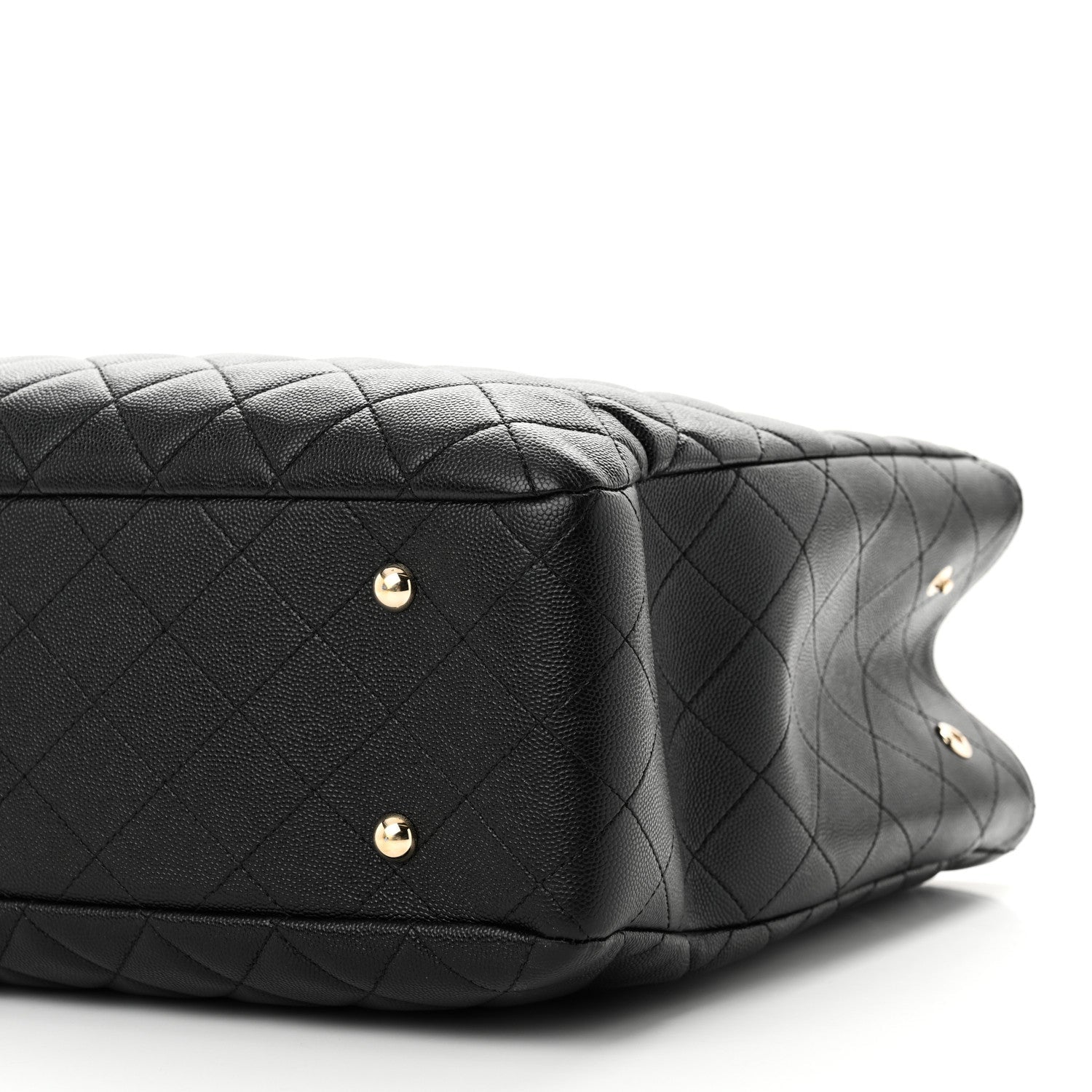 Caviar Quilted Large Shopping Tote Black