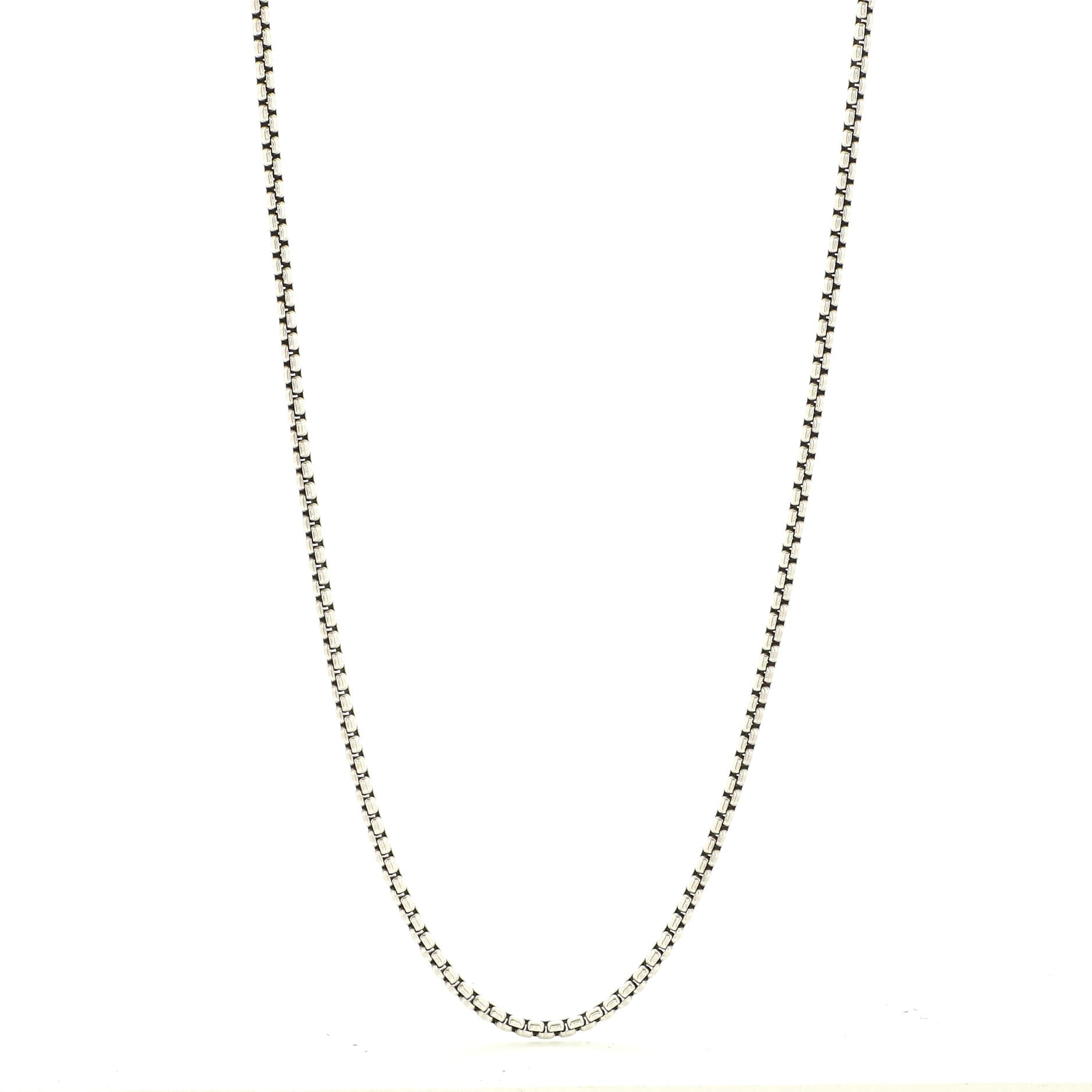 2.7mm Box Chain Necklace Sterling Silver 36"
