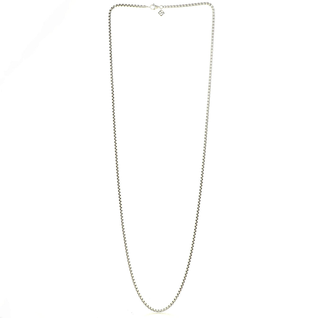 2.7mm Box Chain Necklace Sterling Silver 36"