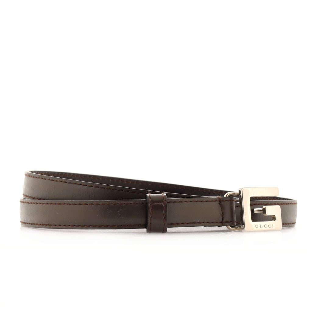 Square G Buckle Belt Leather Thin 75