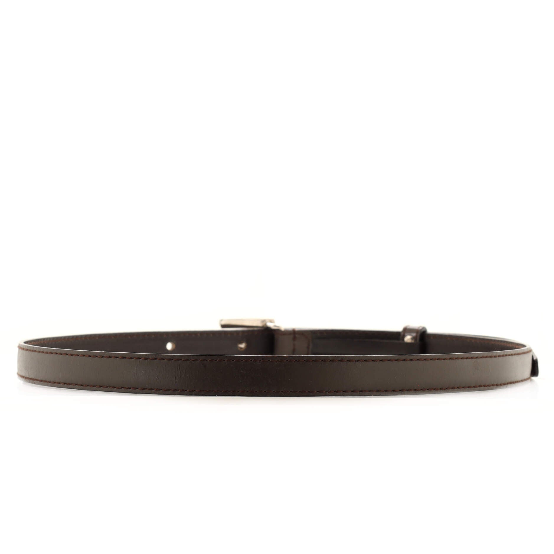Square G Buckle Belt Leather Thin 75