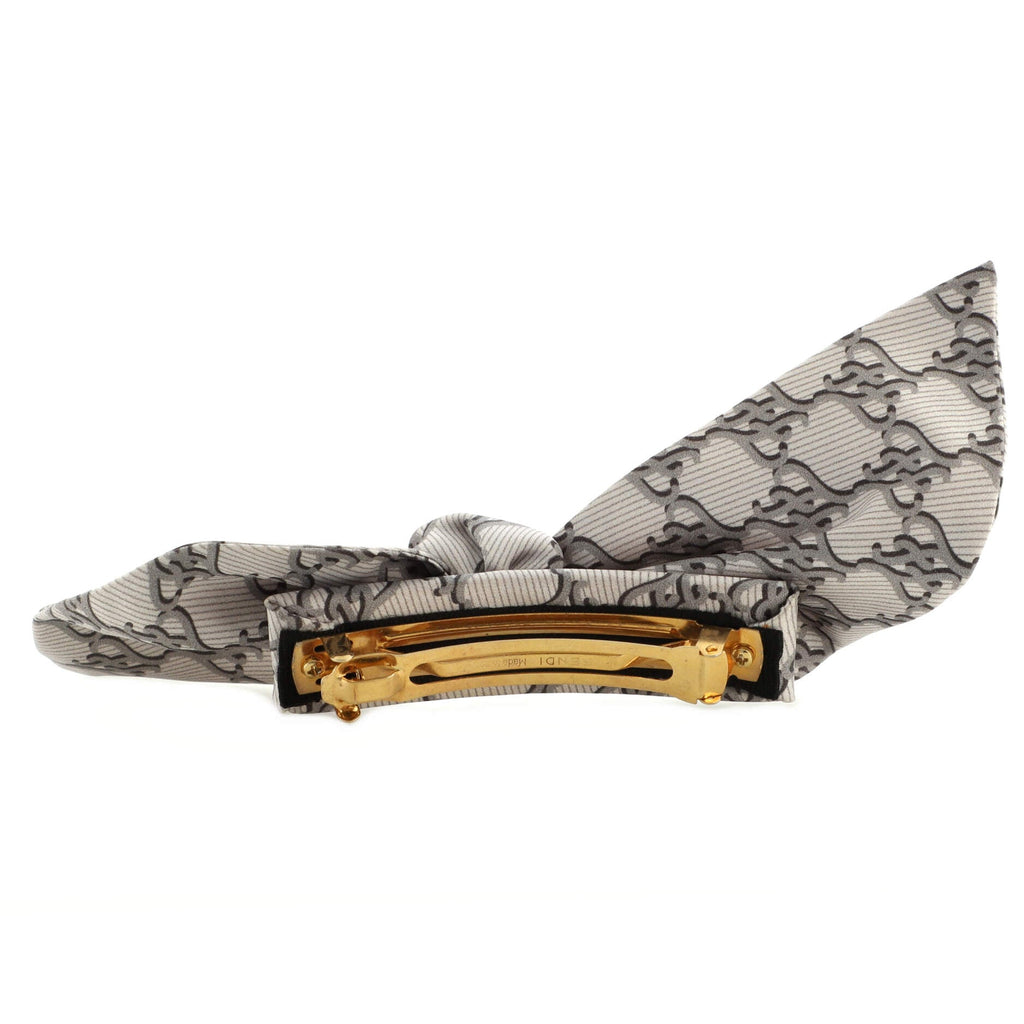 Karligraphy Bow Hair Clip Print Silk Twill