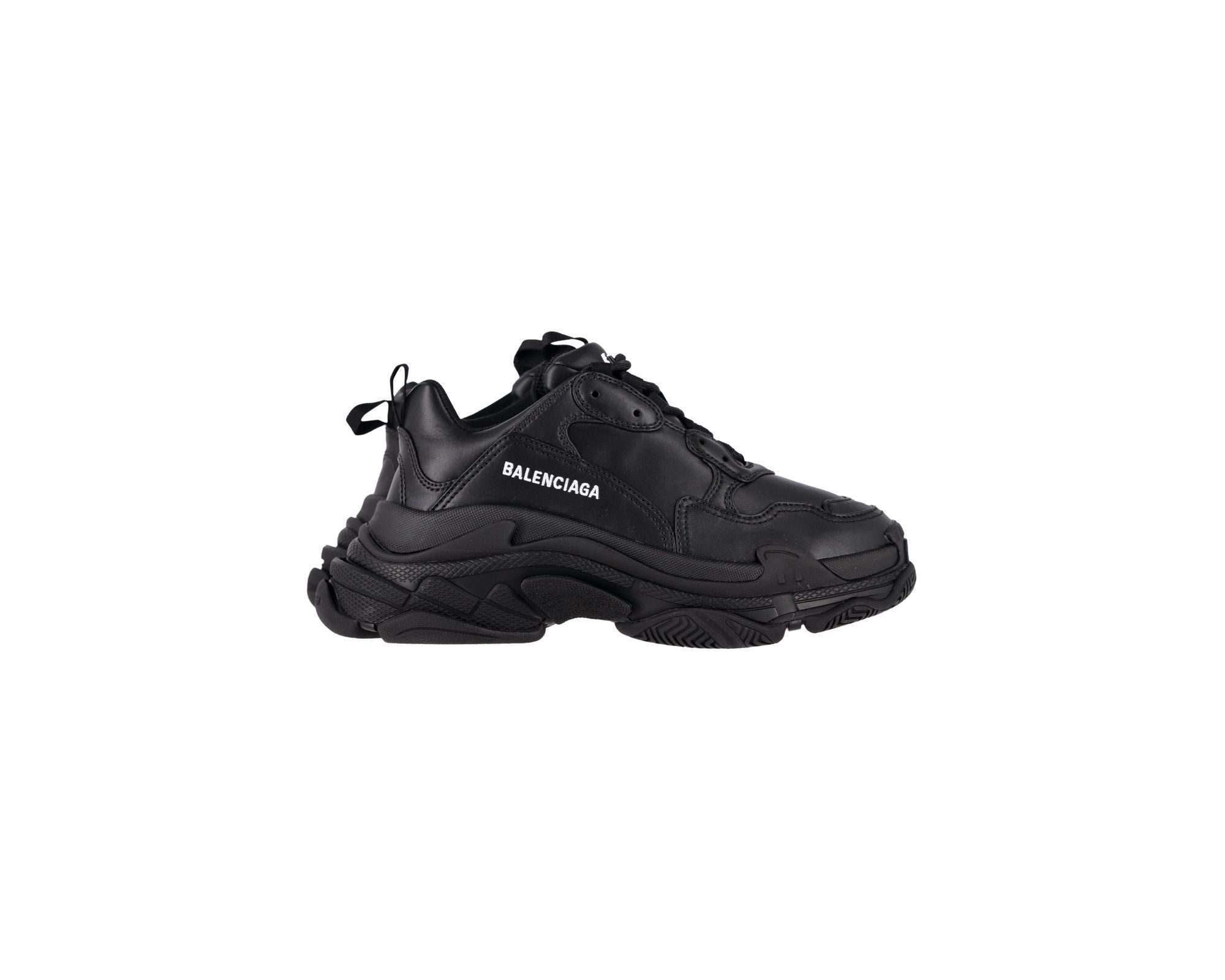Men's Balenciaga Triple S Sneakers in Black Polyurethane