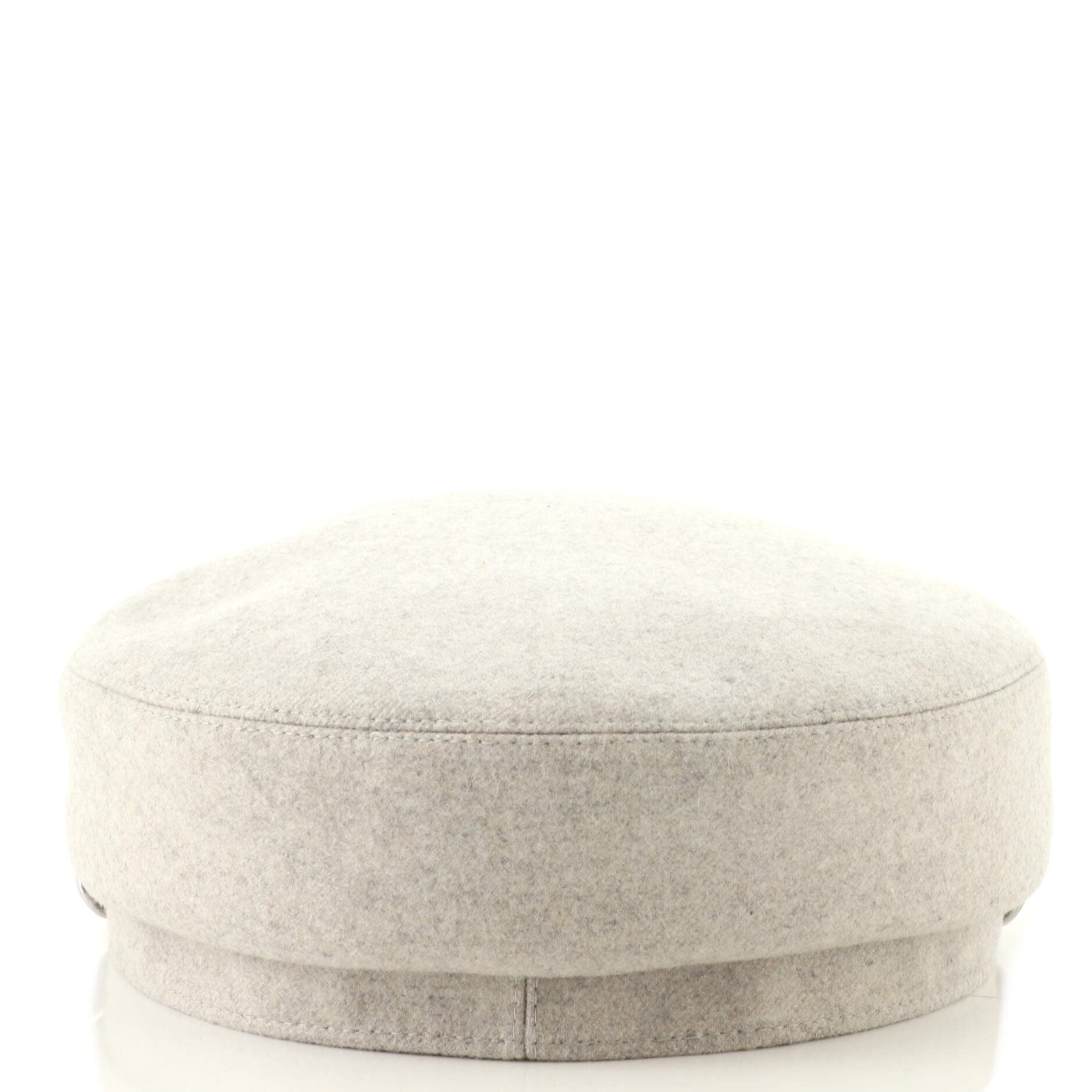 Deauville Newsboy Cap Cashmere with Braided Leather