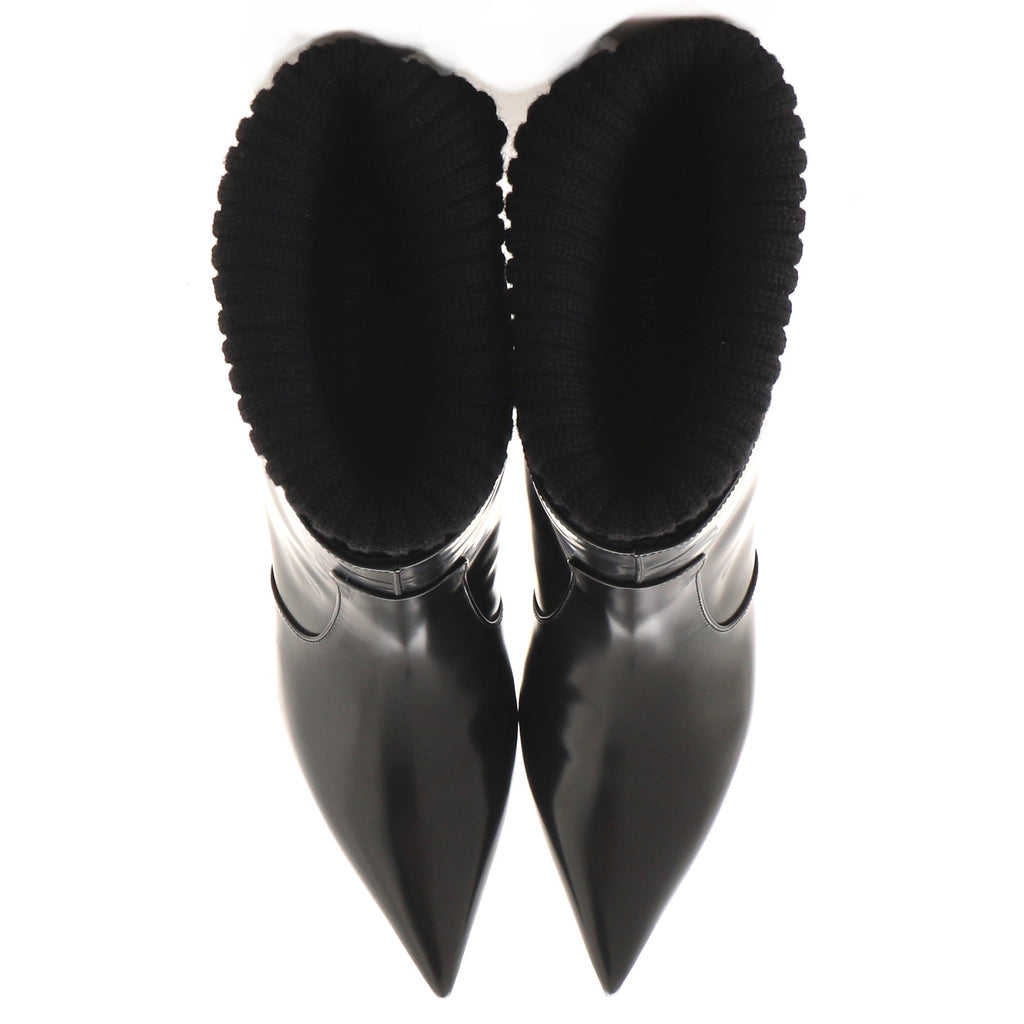 Women's Beat Ankle Boots Leather with Knit