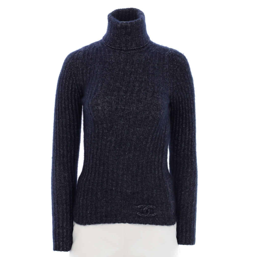 Women's CC Turtleneck Sweater Silk Blend
