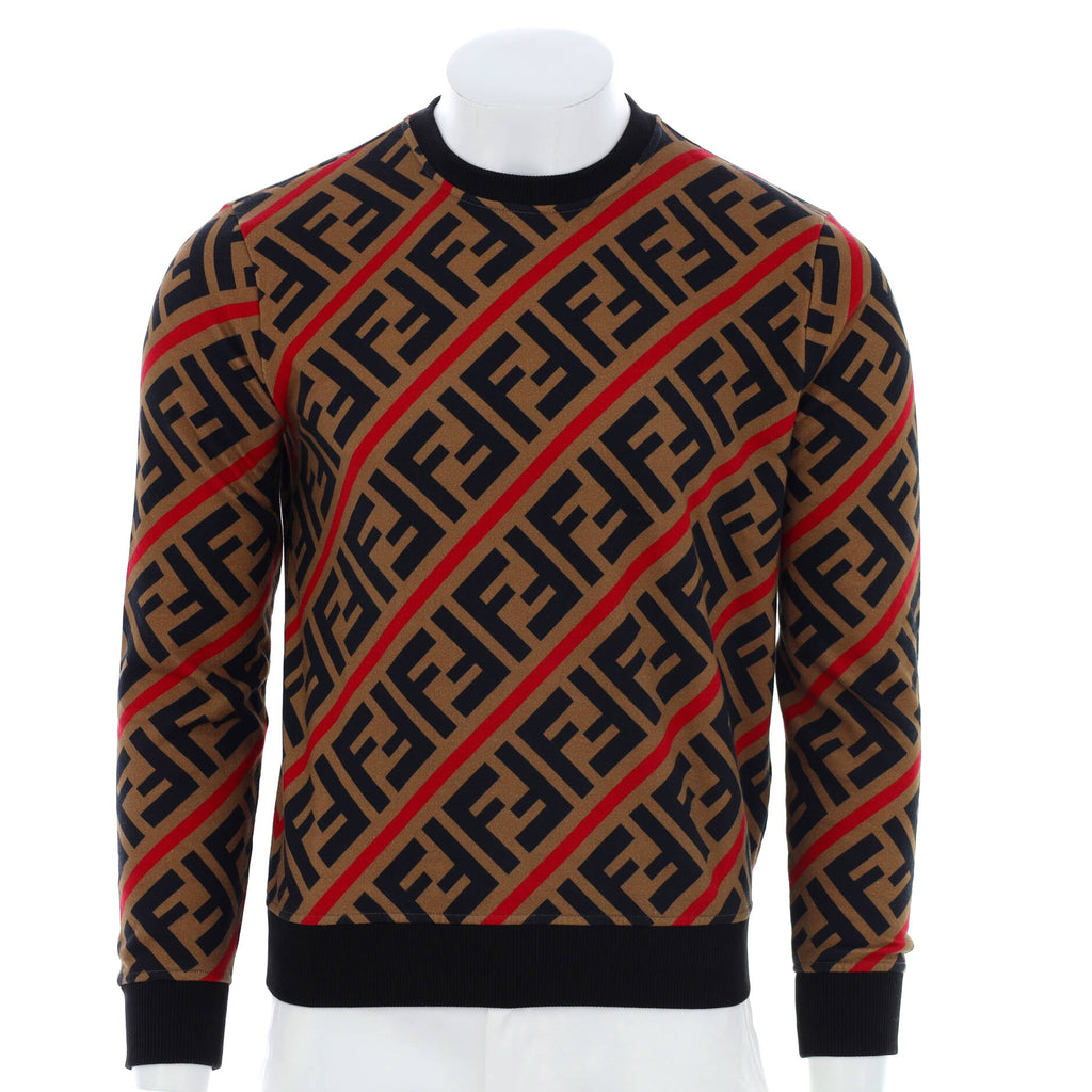 Men's Striped Crewneck Sweatshirt Zucca Cotton