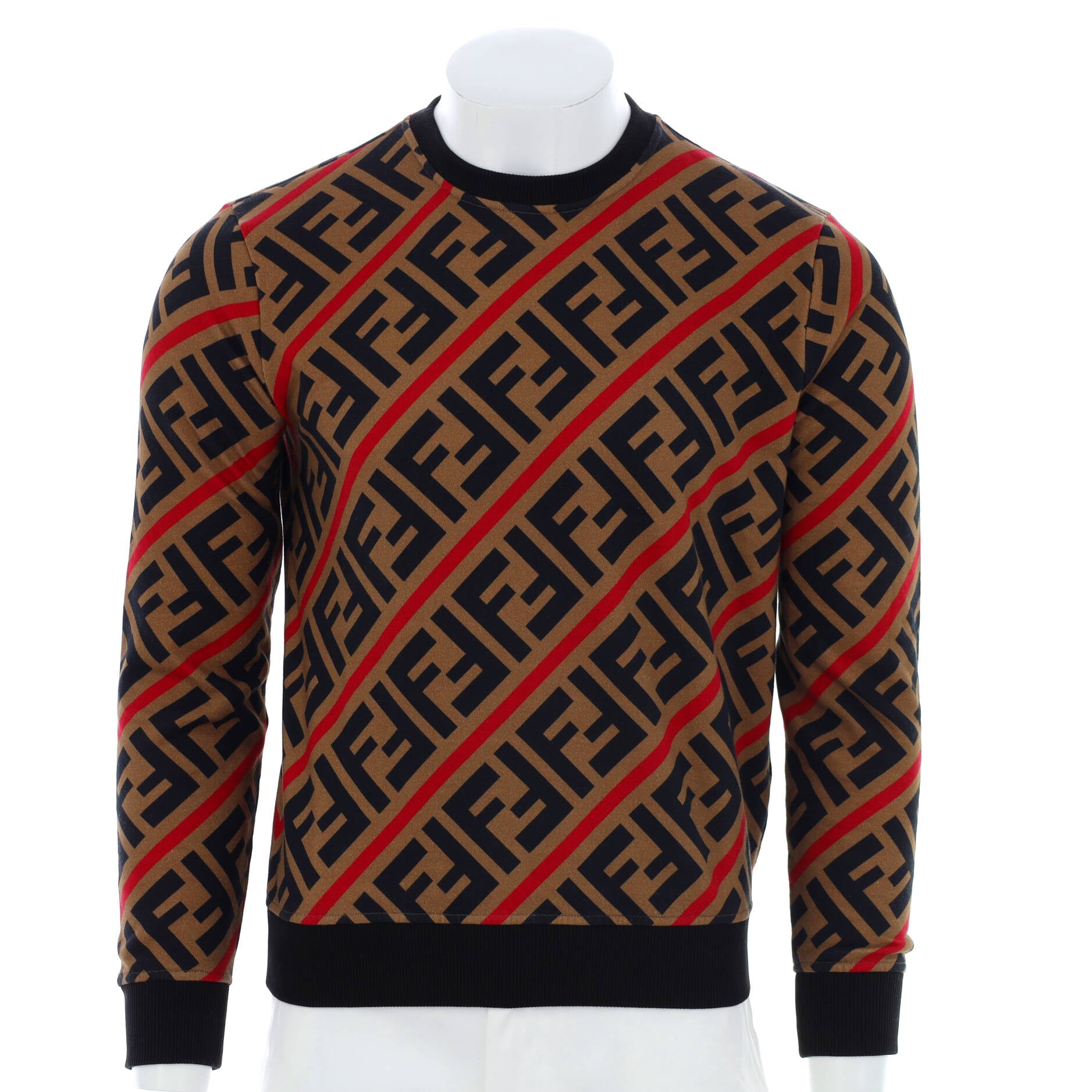 Men's Striped Crewneck Sweatshirt Zucca Cotton