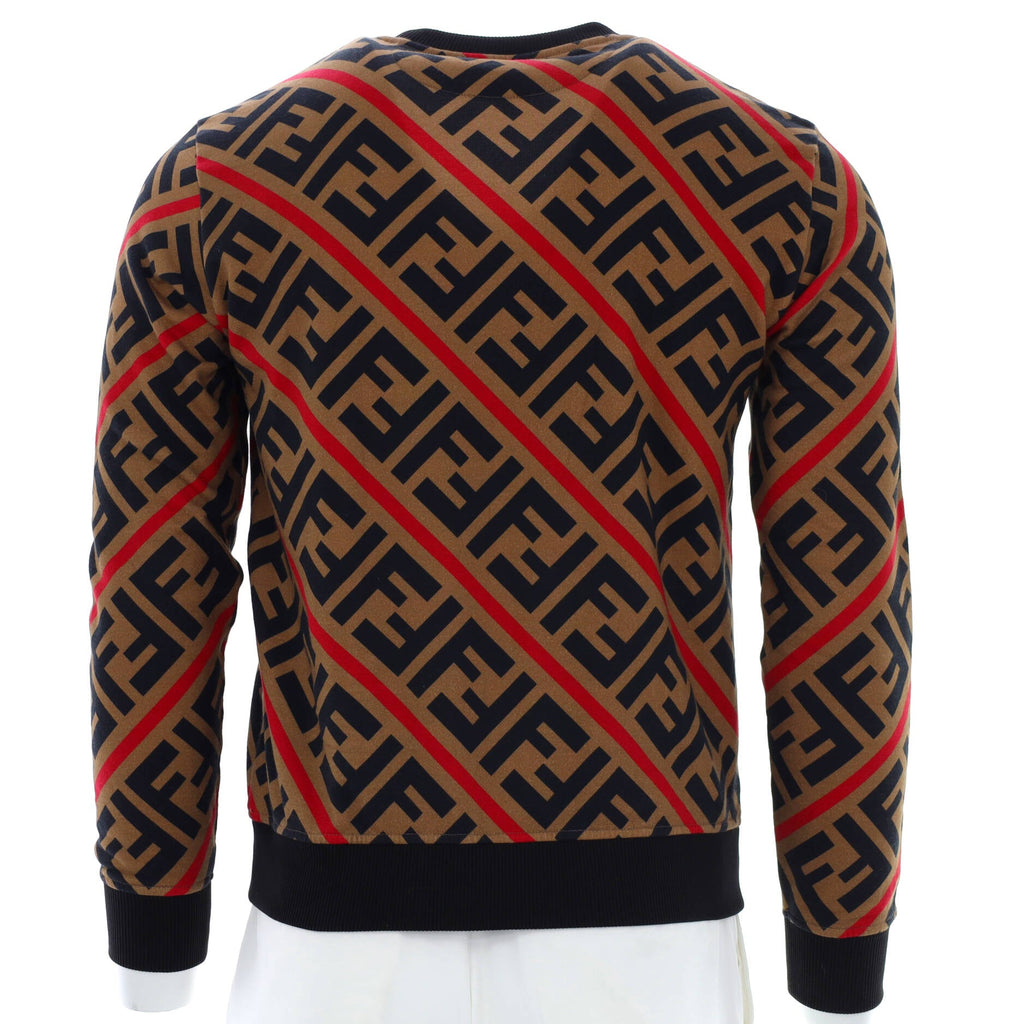 Men's Striped Crewneck Sweatshirt Zucca Cotton