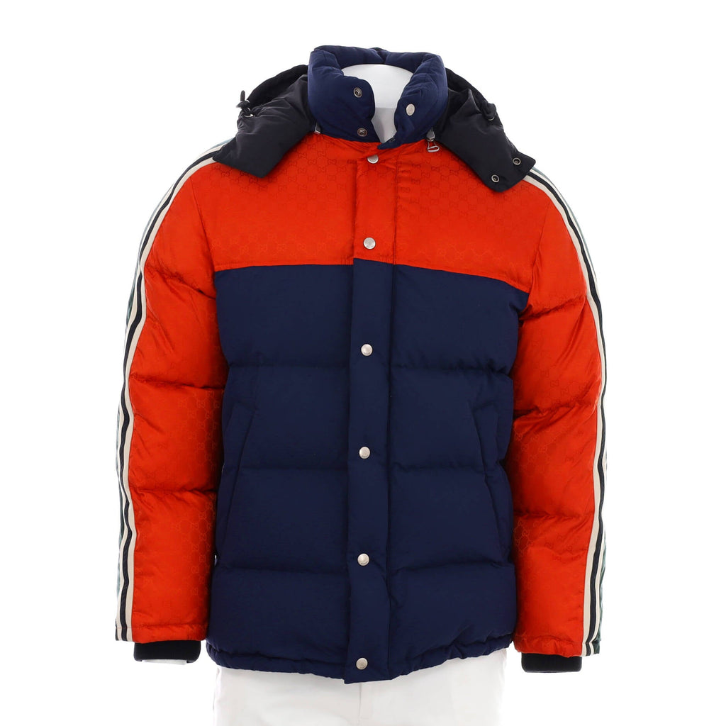 Men's Hooded Puffer Jacket Quilted GG Polyamide with Down