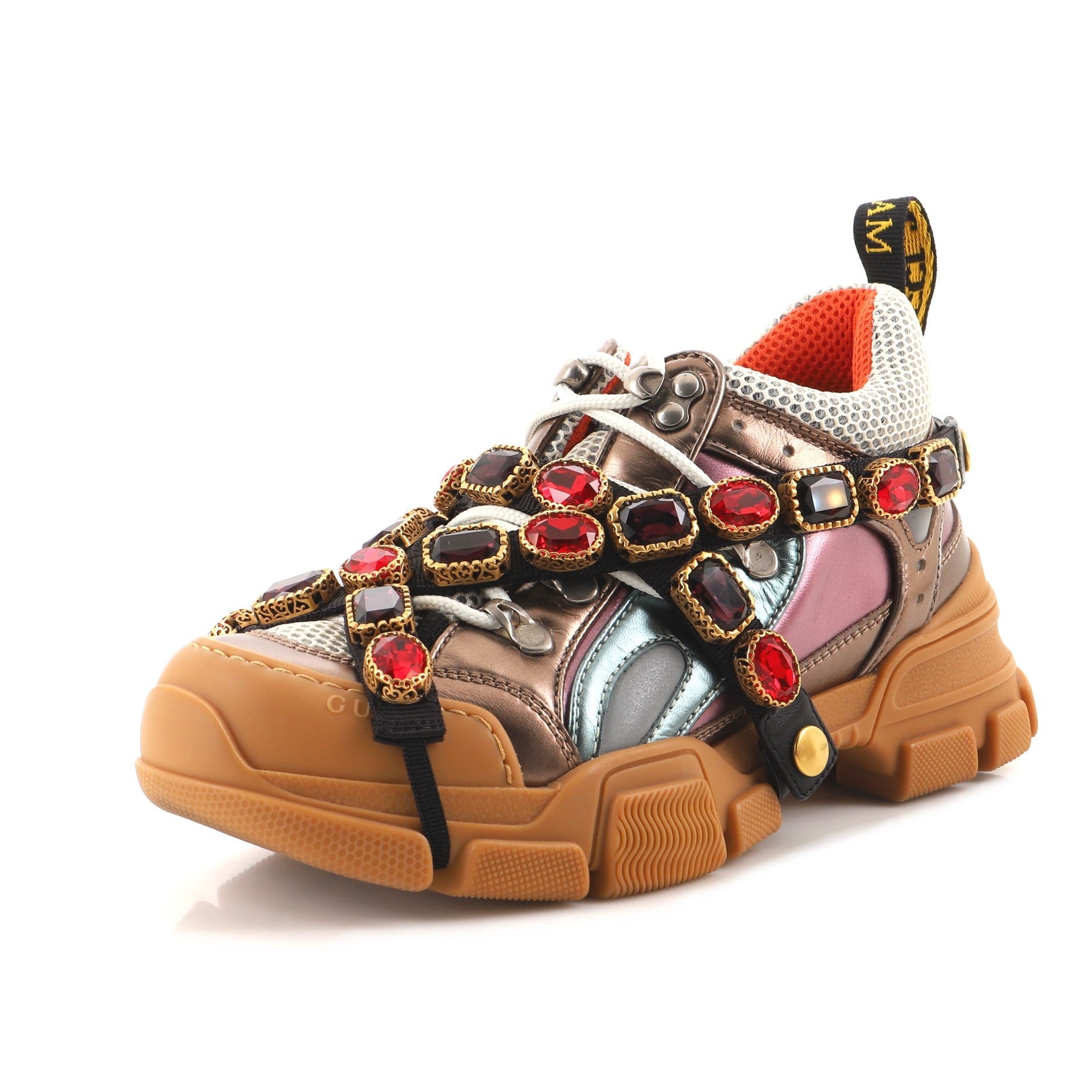 Flashtrek Sneakers Fabric and Leather with Crystals