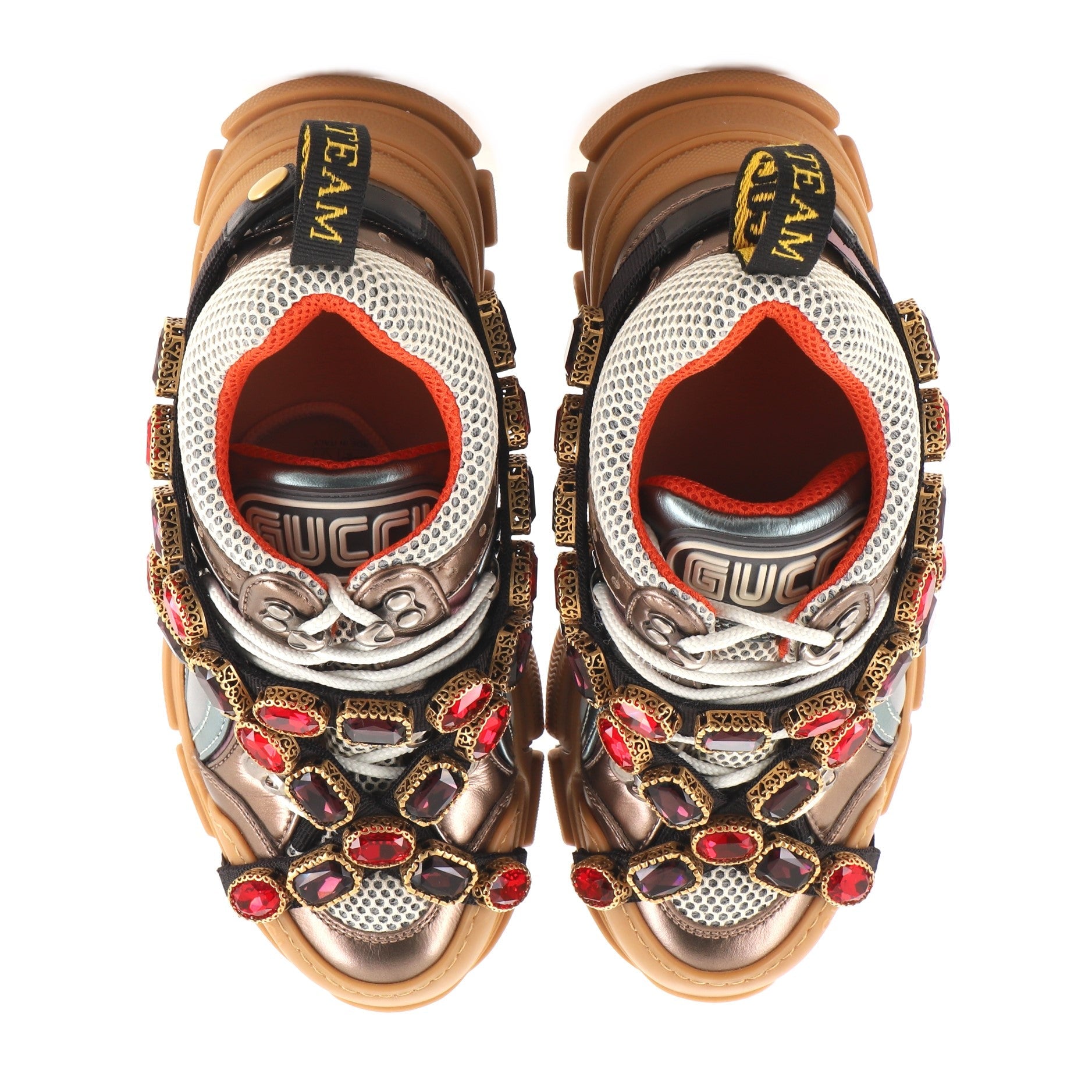 Flashtrek Sneakers Fabric and Leather with Crystals