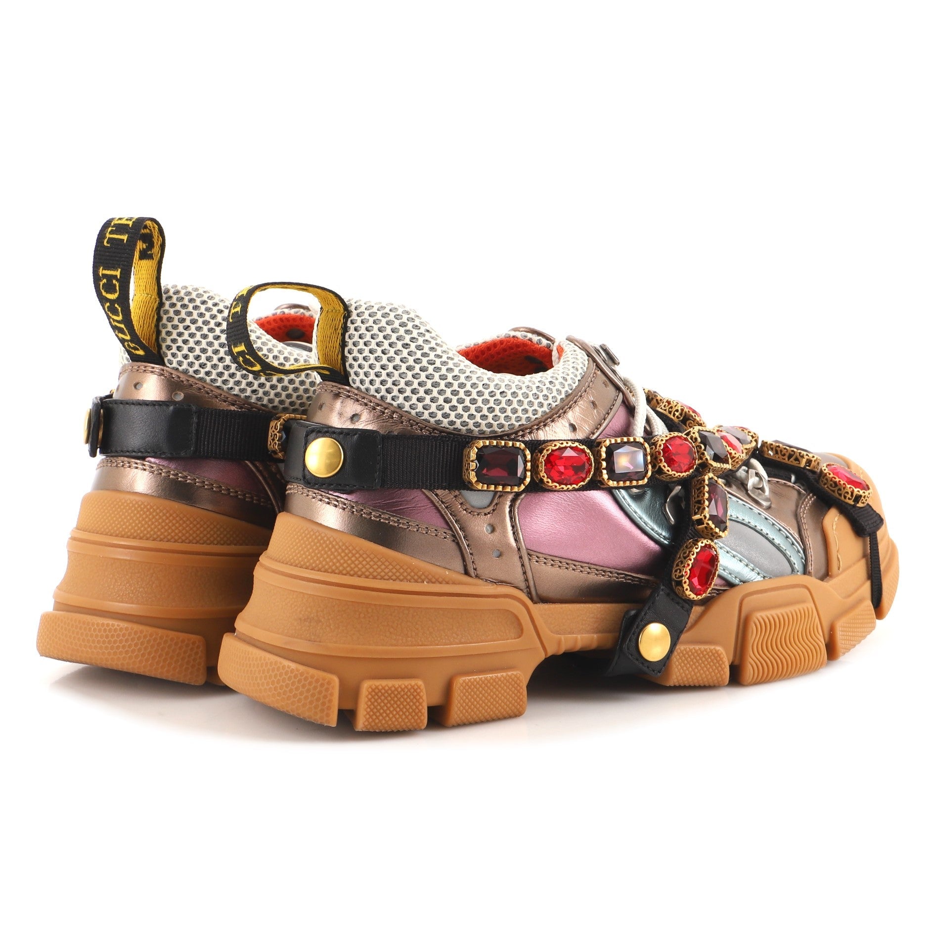Flashtrek Sneakers Fabric and Leather with Crystals