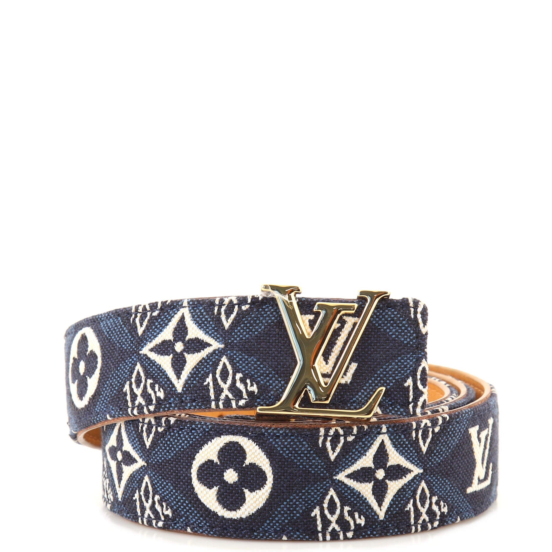 LV Initiales Belt Limited Edition Since 1854 Monogram Jacquard and Leather 85