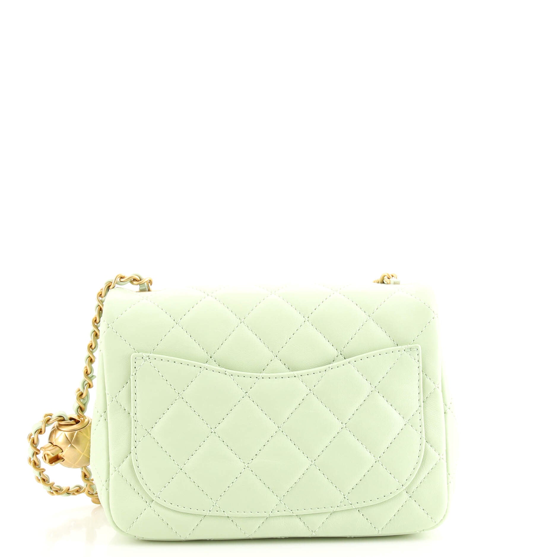 Pearl Crush Square Flap Bag Quilted Lambskin Mini