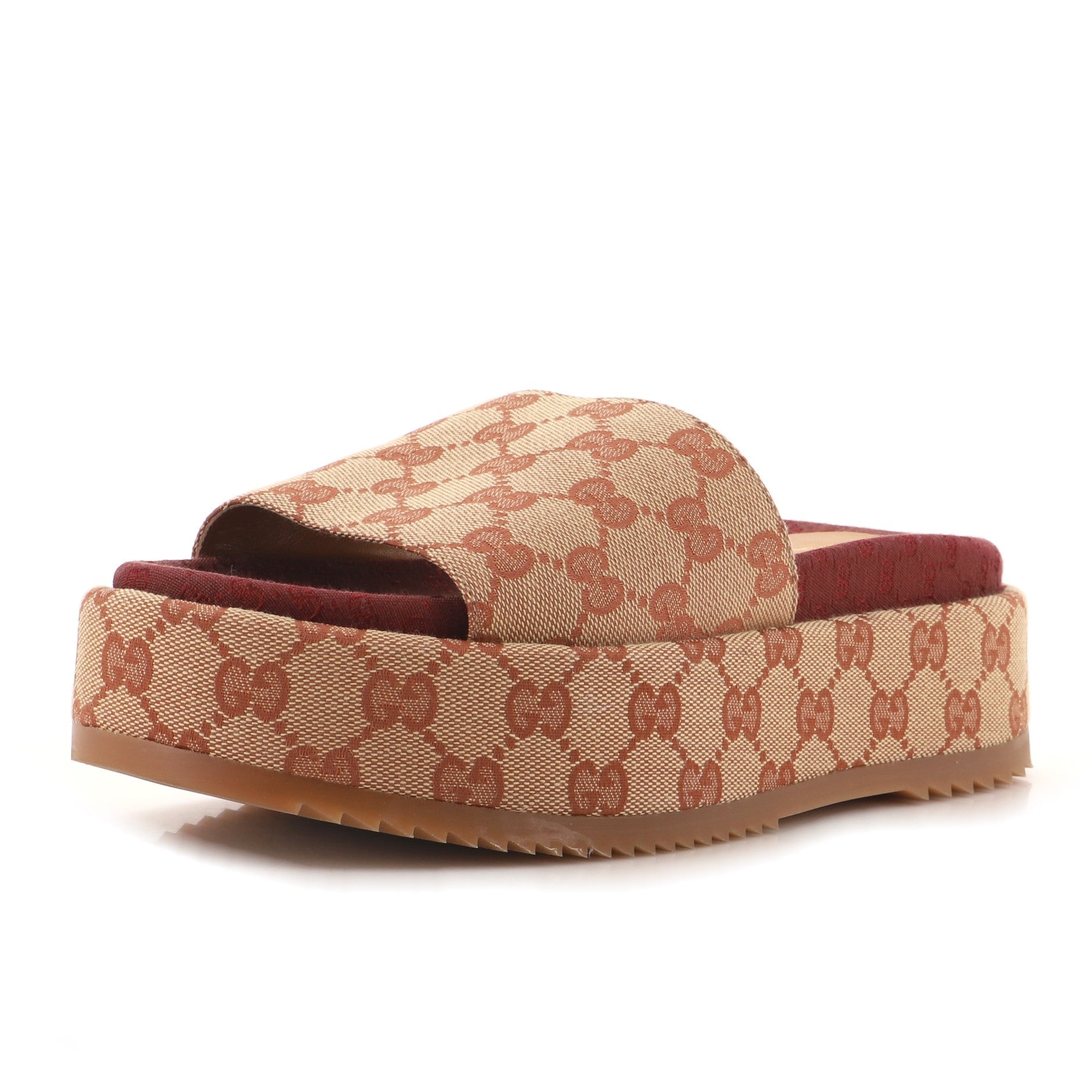 Women's Angelina Platform Slide Sandals GG Canvas