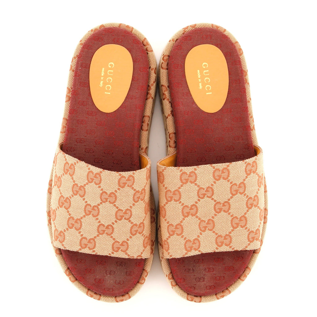 Women's Angelina Platform Slide Sandals GG Canvas