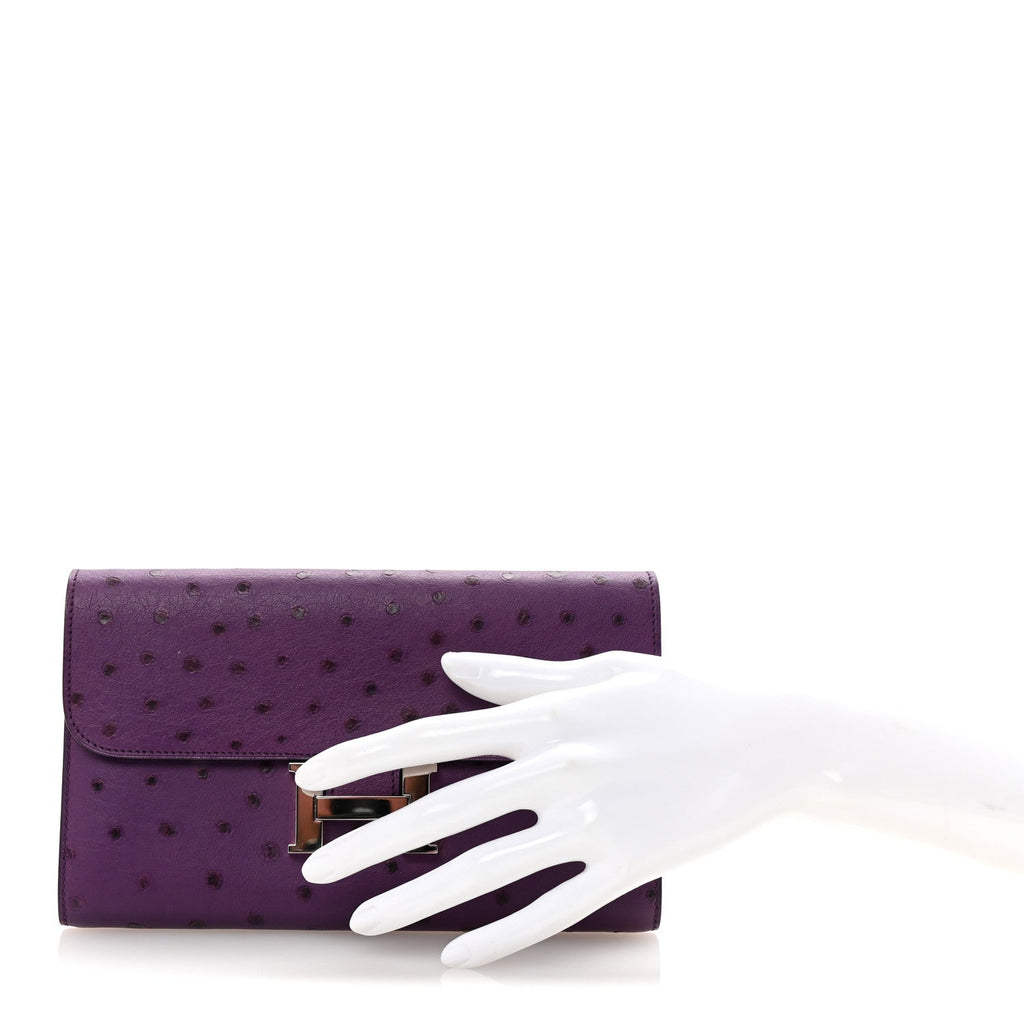 Ostrich Constance Long Wallet Violine