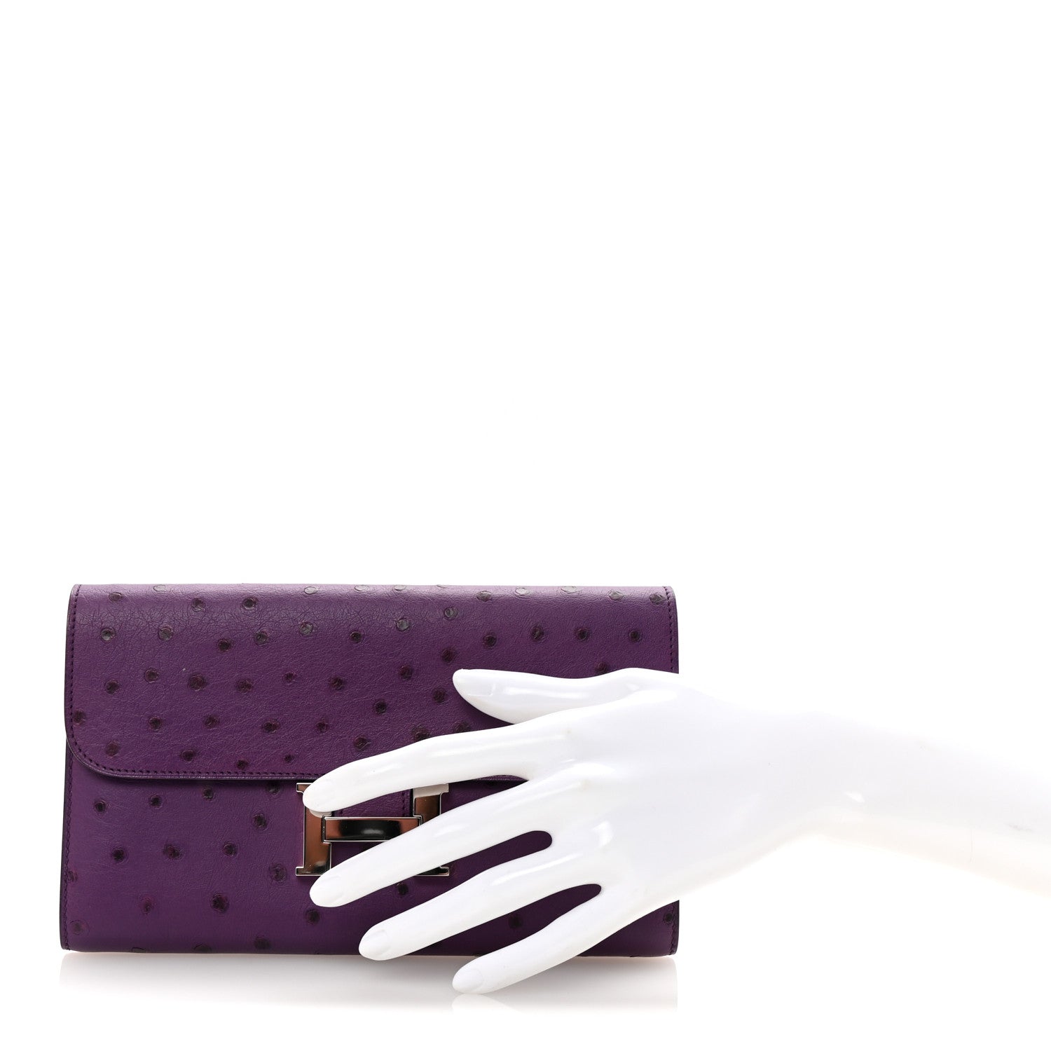 Ostrich Constance Long Wallet Violine