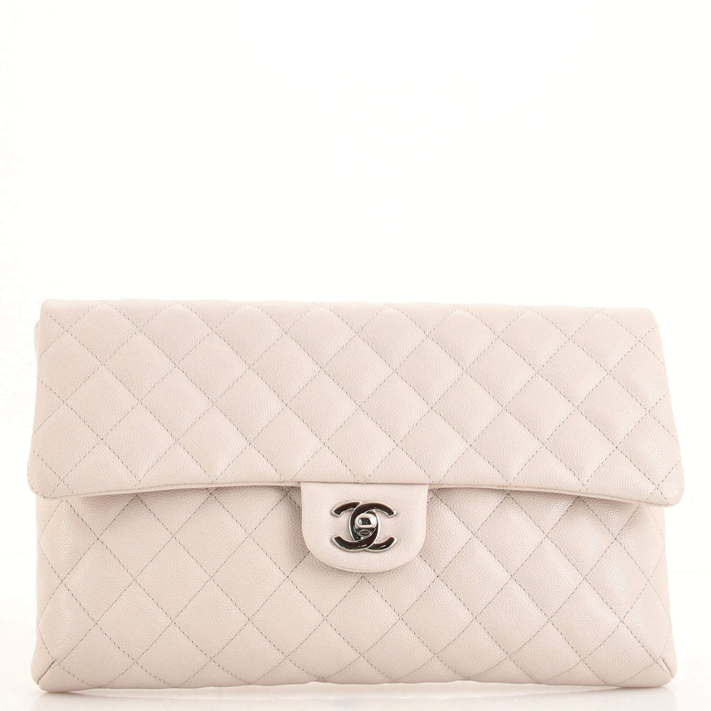 Classic Flap Clutch Quilted Caviar