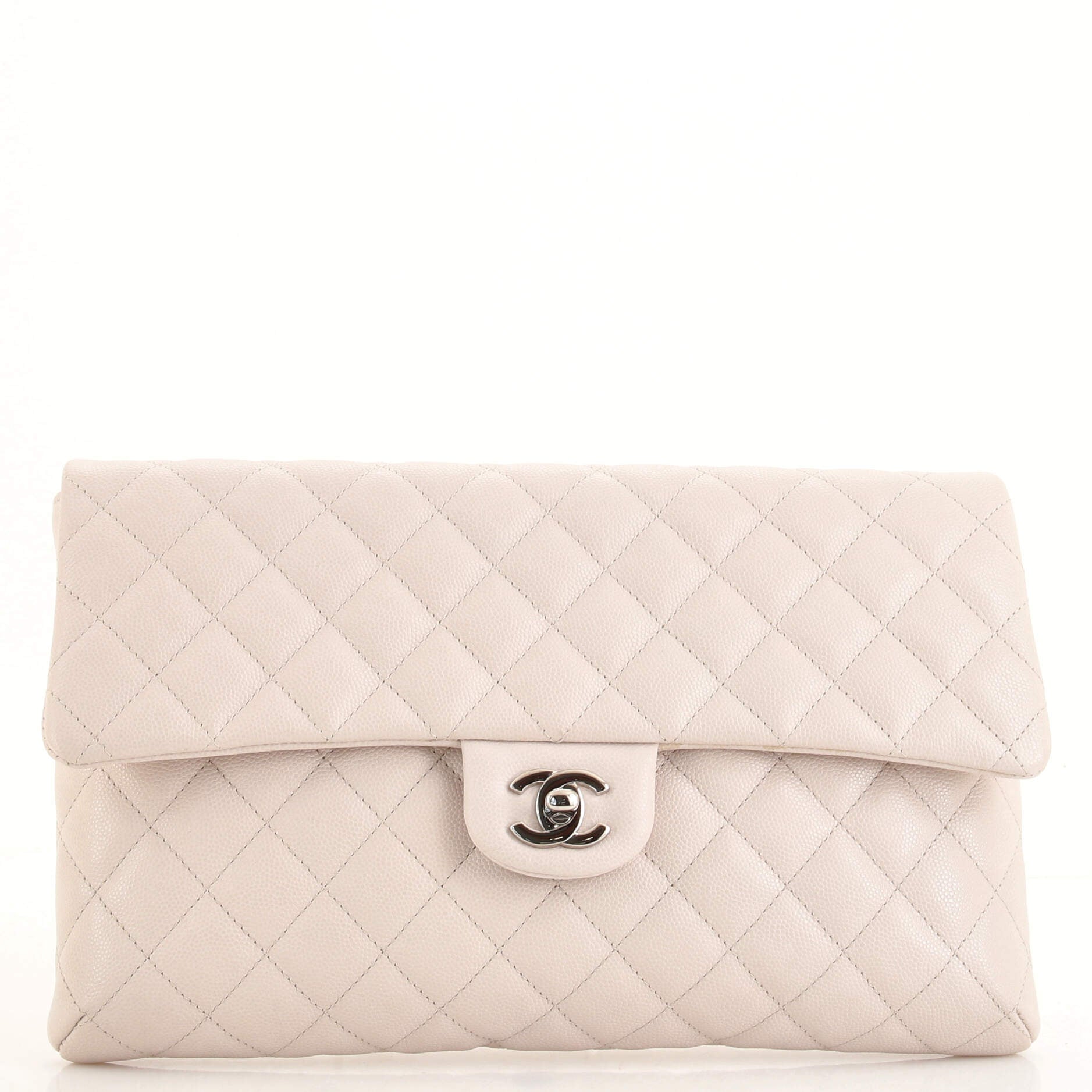 Classic Flap Clutch Quilted Caviar