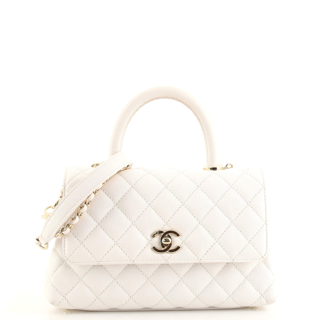 Coco Top Handle Bag Quilted Caviar Mini
