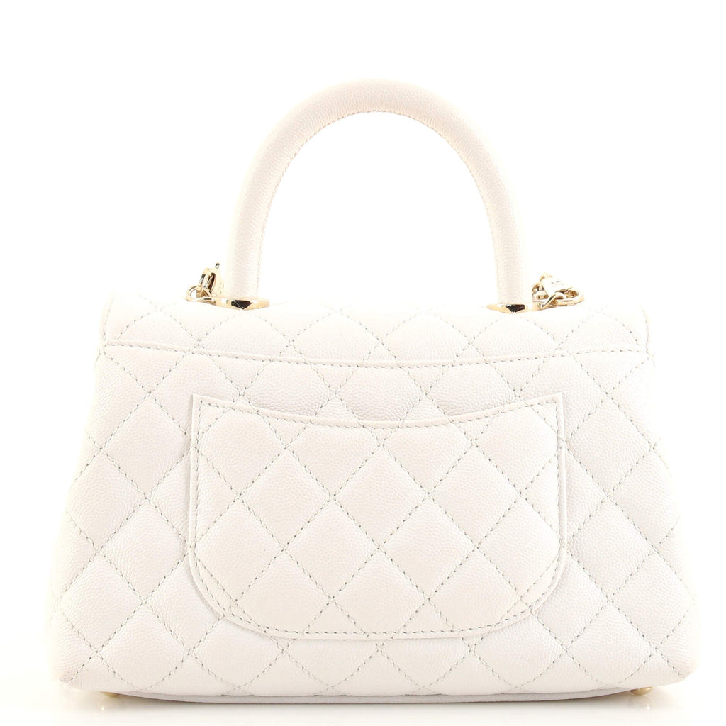 Coco Top Handle Bag Quilted Caviar Mini