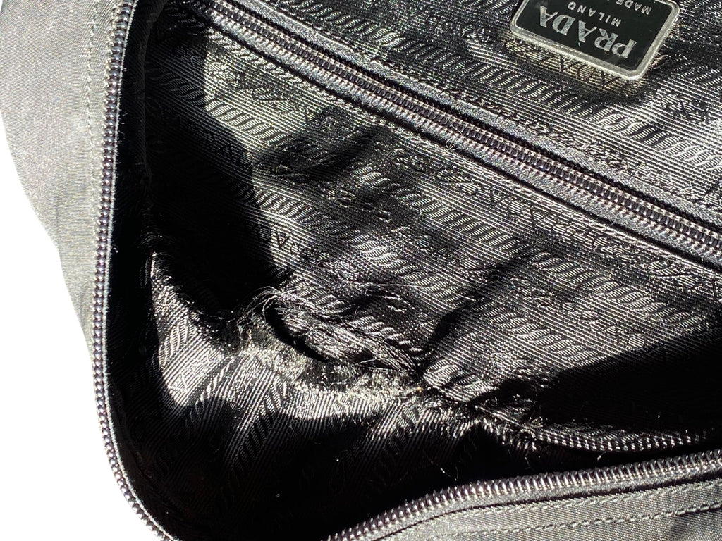Prada Black Nylon Horizontal Tote