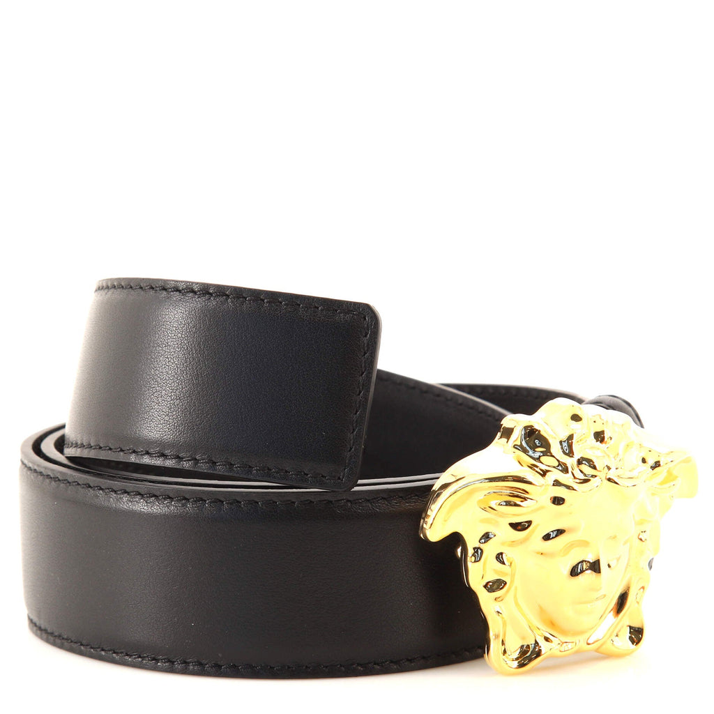 Medusa Buckle Belt Leather Wide 90