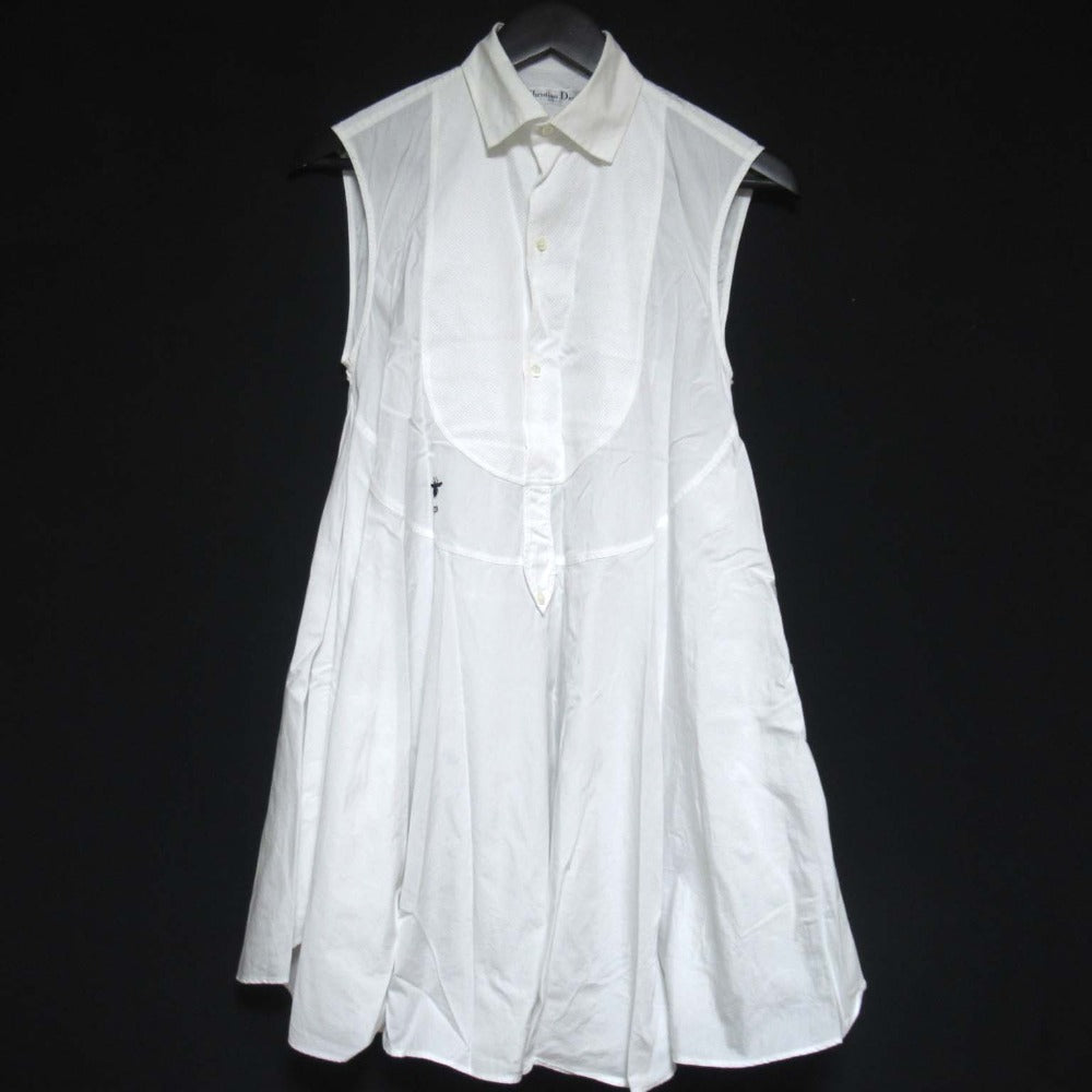 Christian Dior BEE Embroidery Sleeveless Shirt Dress