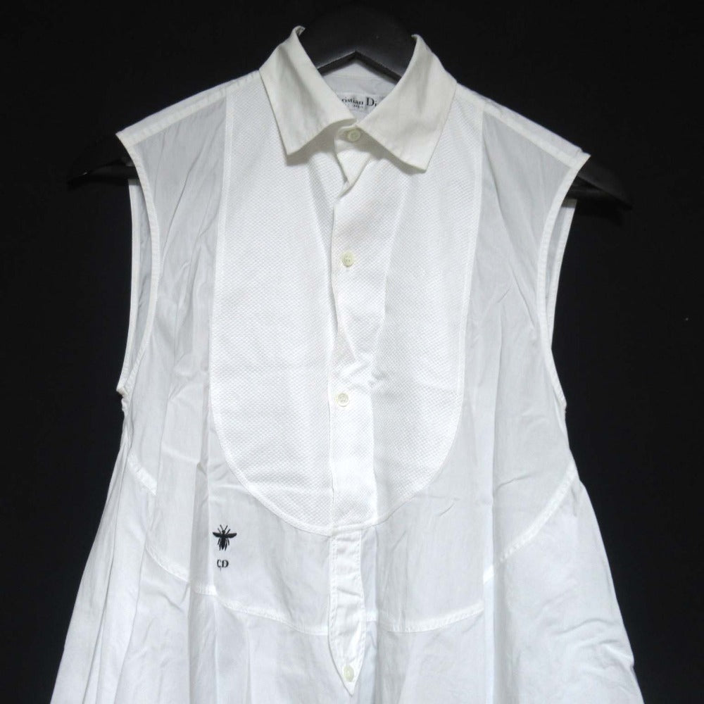 Christian Dior BEE Embroidery Sleeveless Shirt Dress