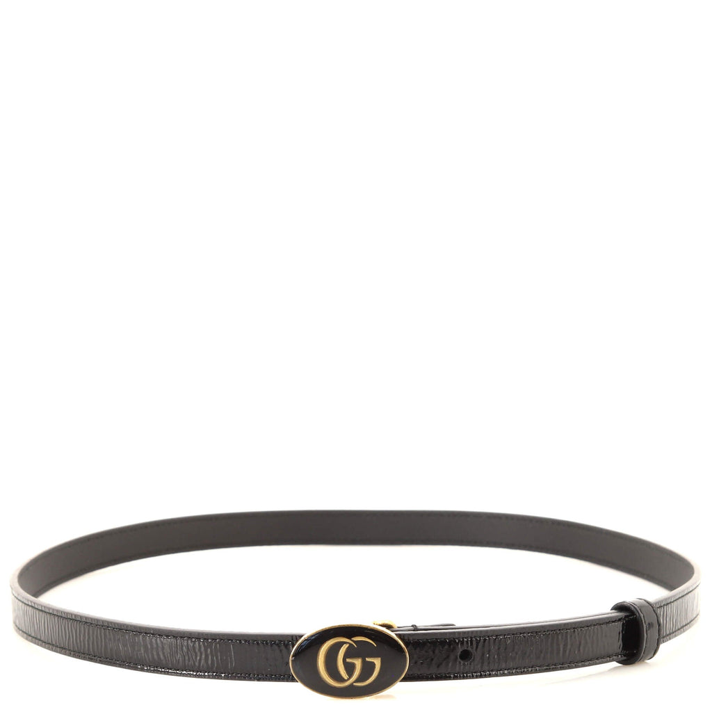 GG Oval Buckle Belt Patent with Enamel Thin 80