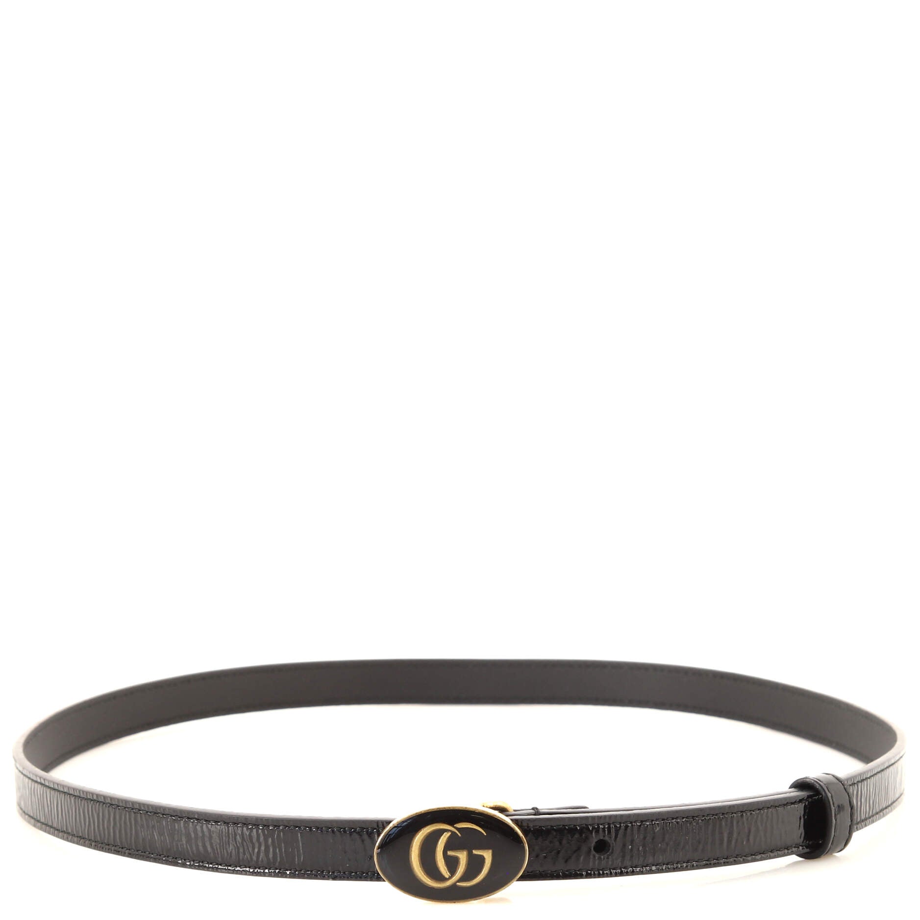 GG Oval Buckle Belt Patent with Enamel Thin 80