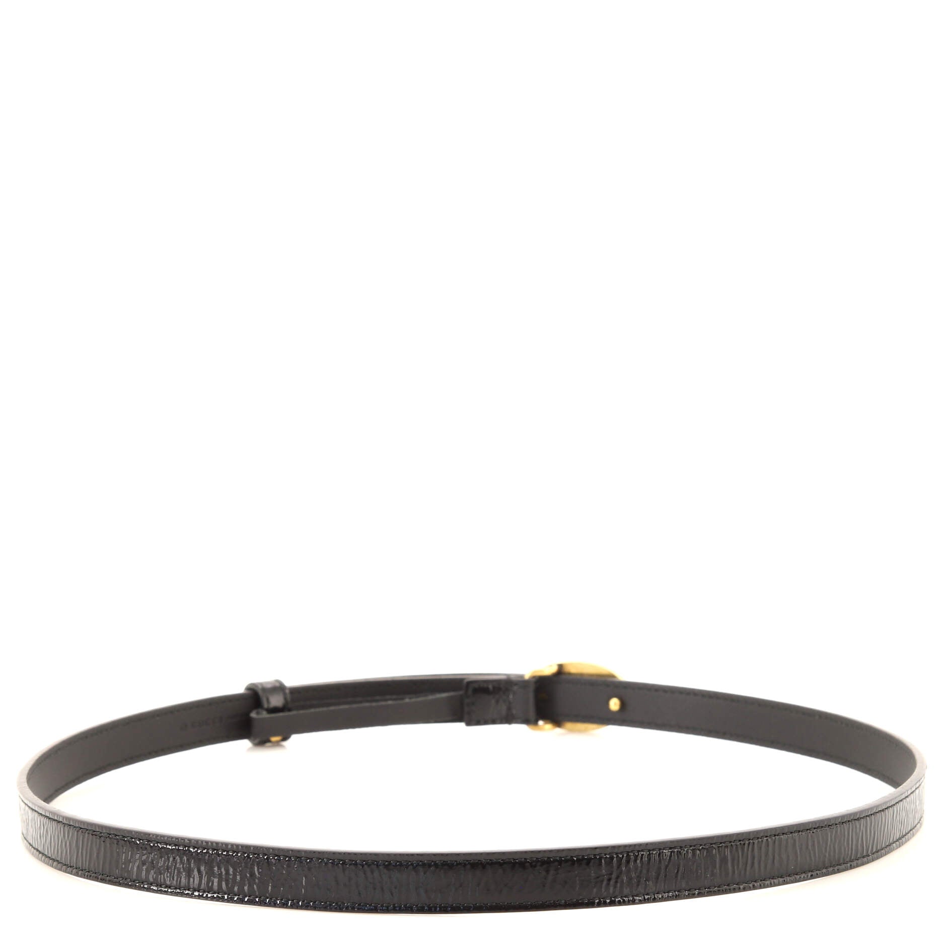 GG Oval Buckle Belt Patent with Enamel Thin 80