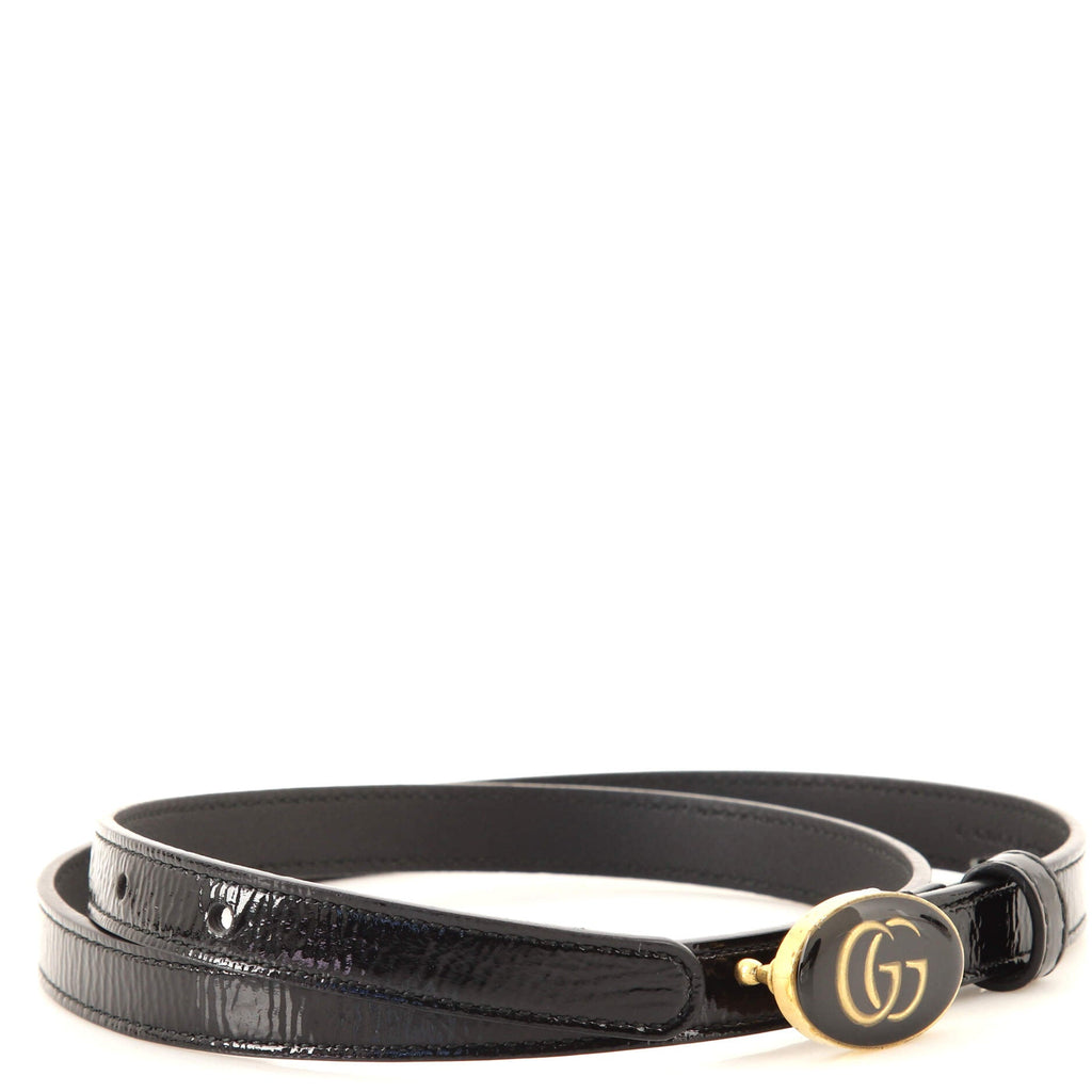 GG Oval Buckle Belt Patent with Enamel Thin 80