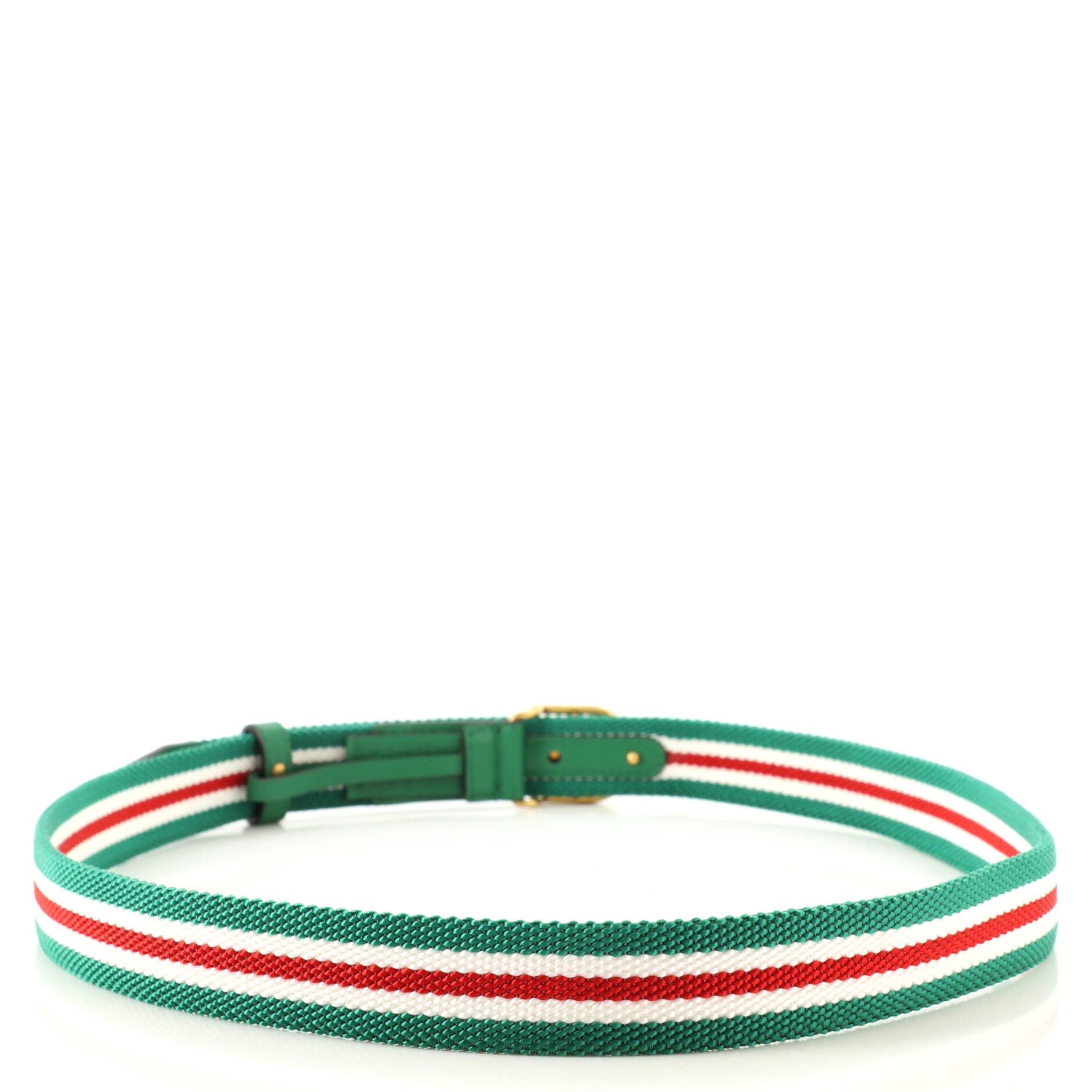 Framed GG Round Buckle Belt Web Canvas Thin 90