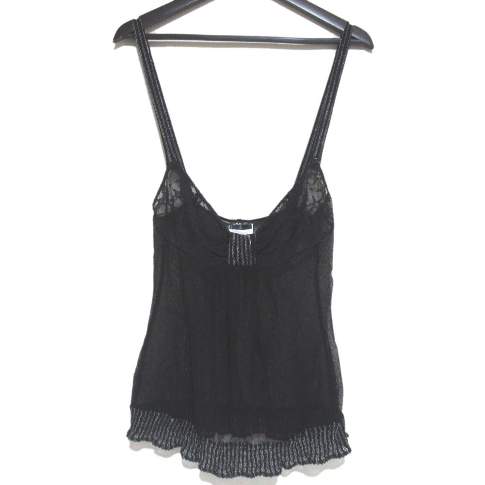 Chanel Sheer Knit×Tulle Camisole