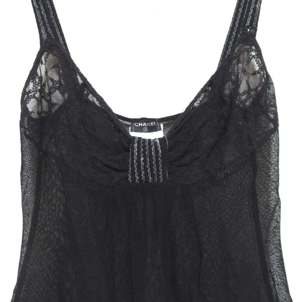 Chanel Sheer Knit×Tulle Camisole