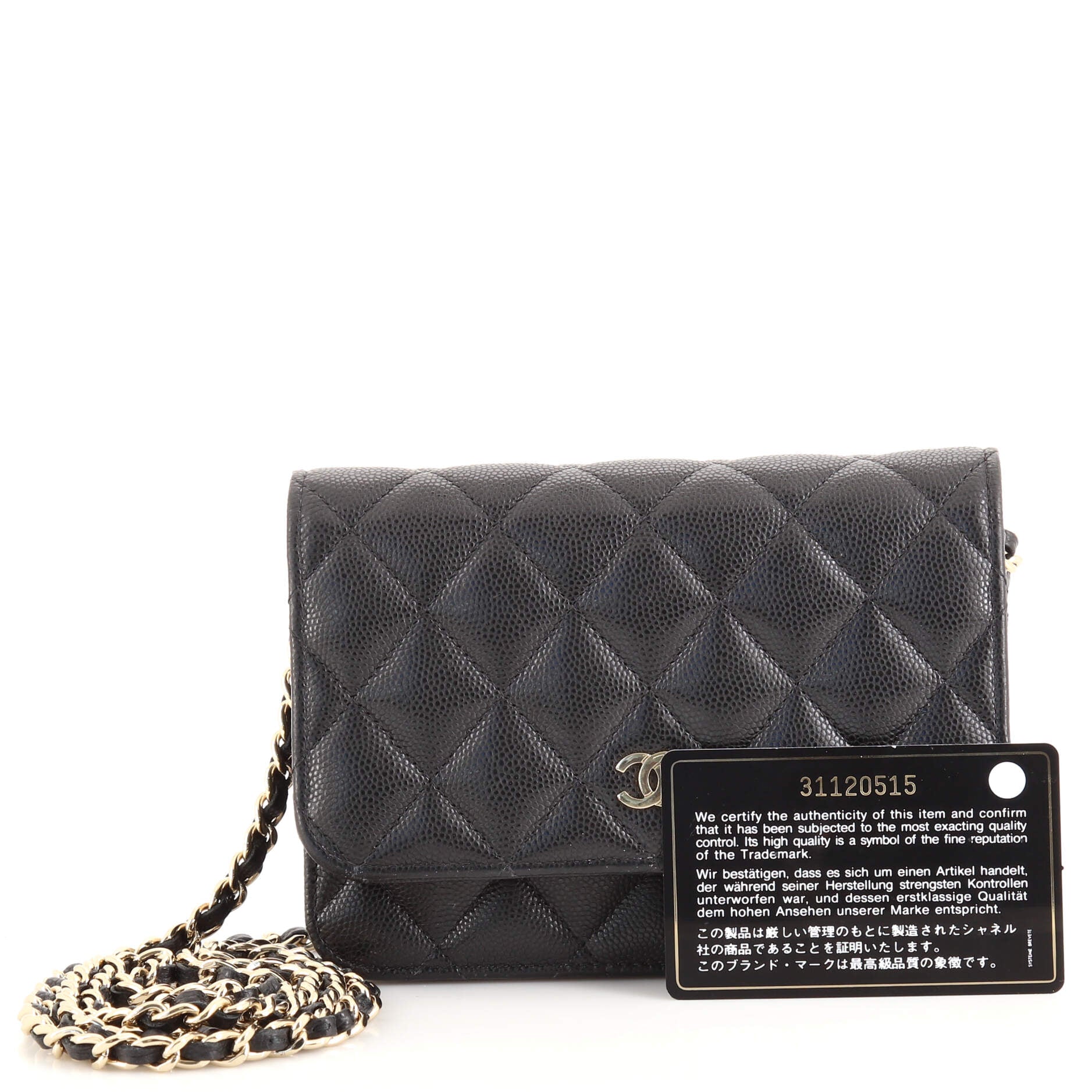 Wallet on Chain Quilted Caviar Mini